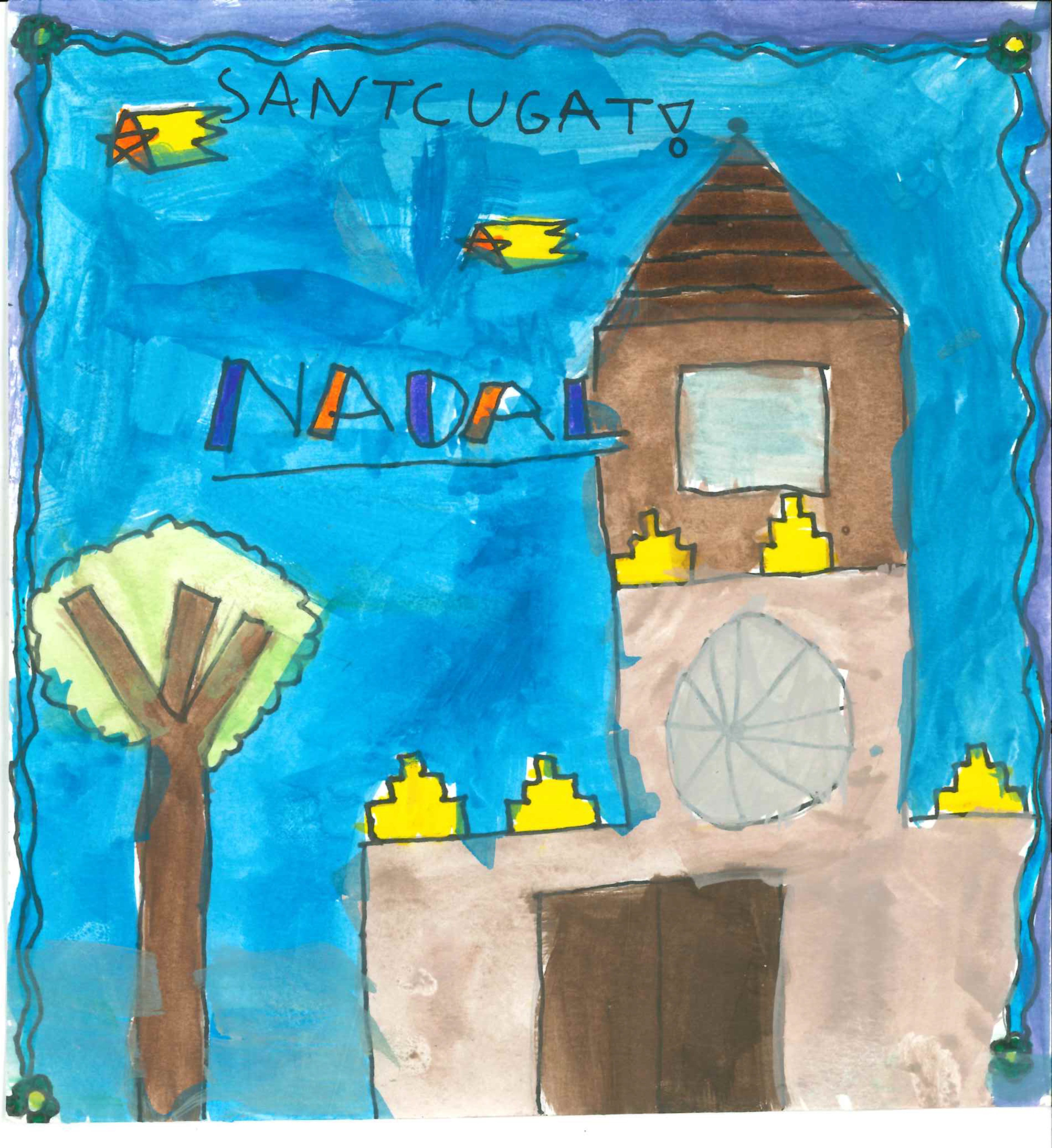 Postal de l'Escola Thau Sant Cugat del concurs del TOT Sant Cugat