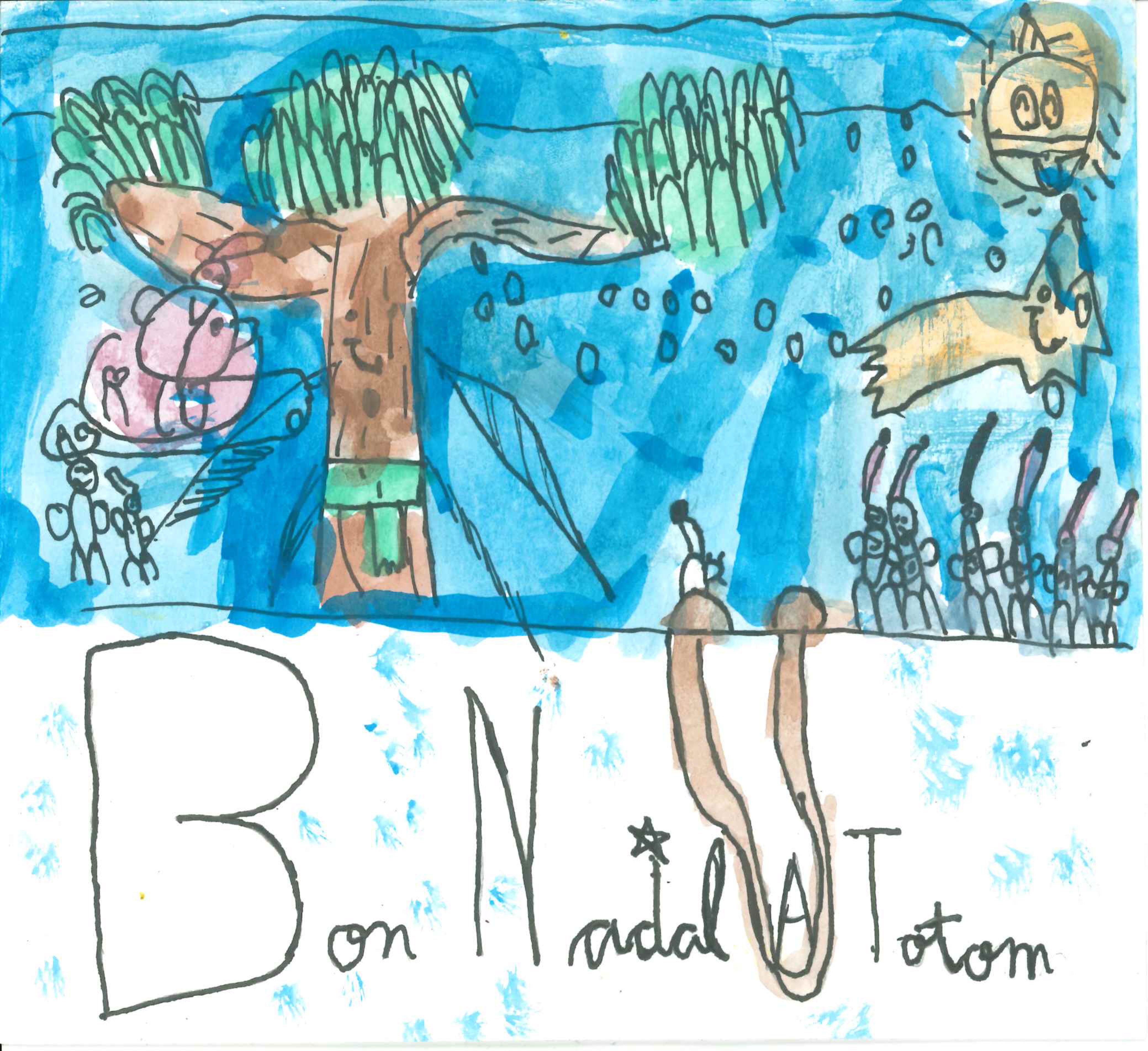 Postal de l'Escola Thau Sant Cugat del concurs del TOT Sant Cugat