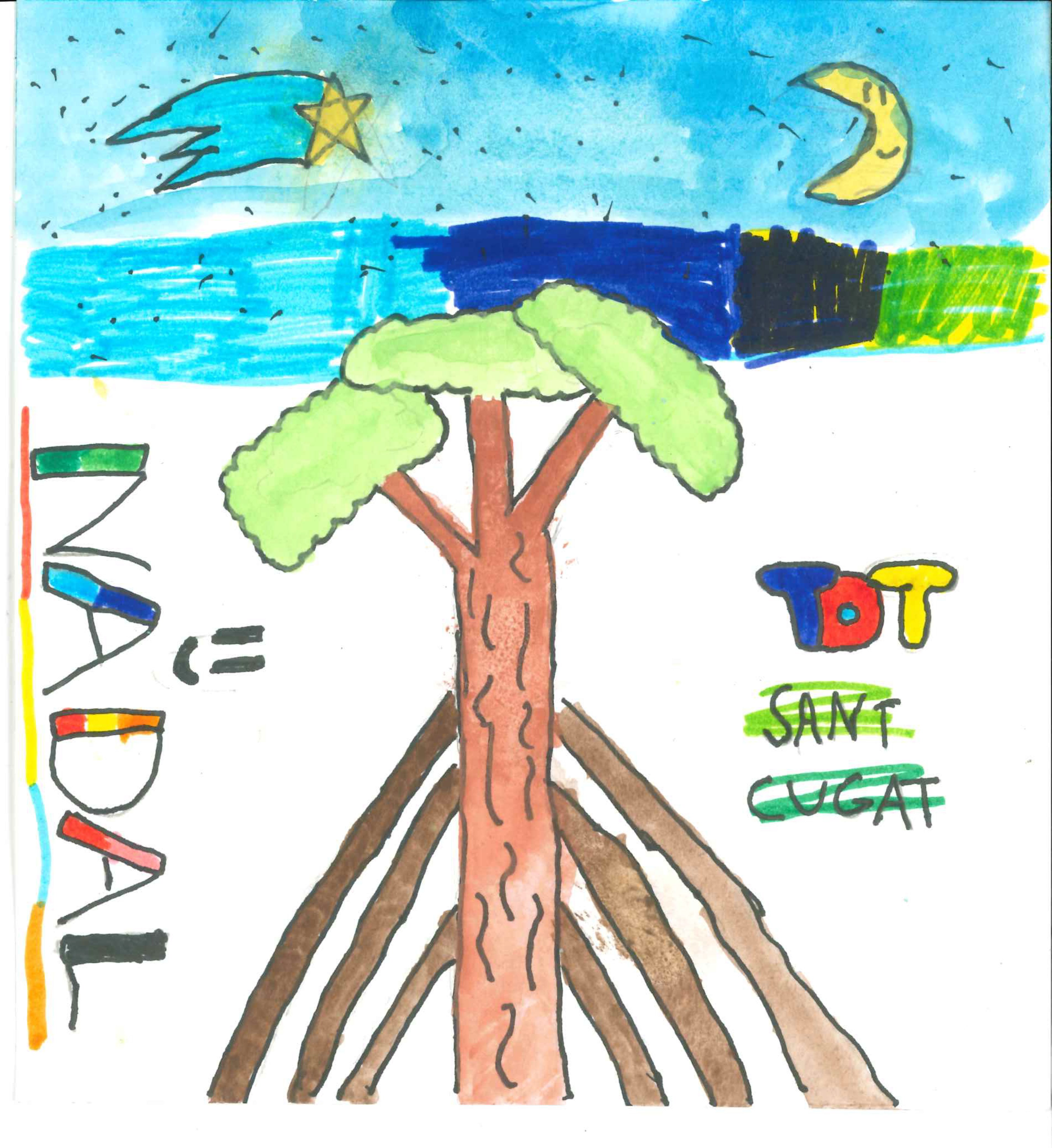 Postal de l'Escola Thau Sant Cugat del concurs del TOT Sant Cugat