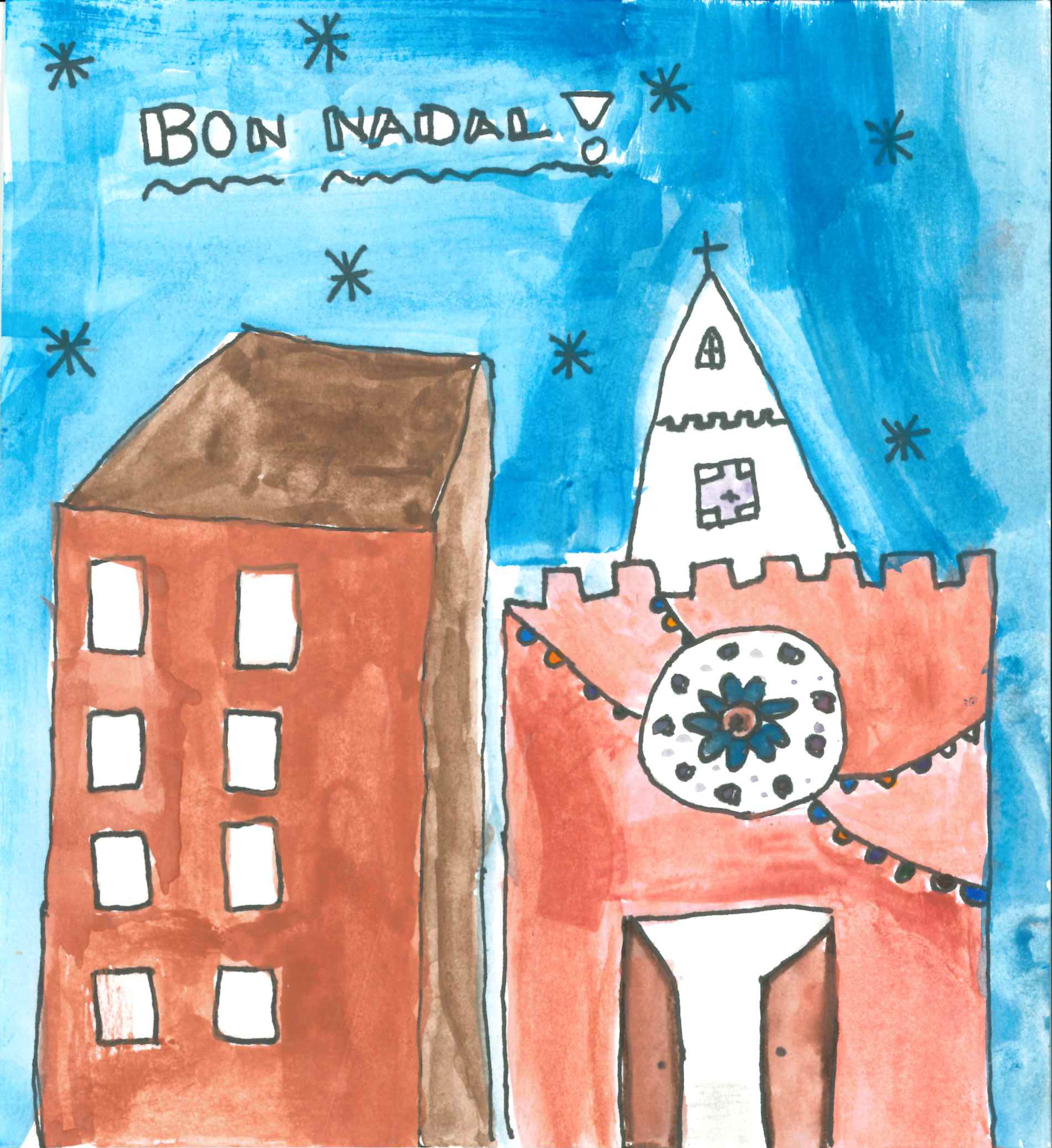 Postal de l'Escola Thau Sant Cugat del concurs del TOT Sant Cugat