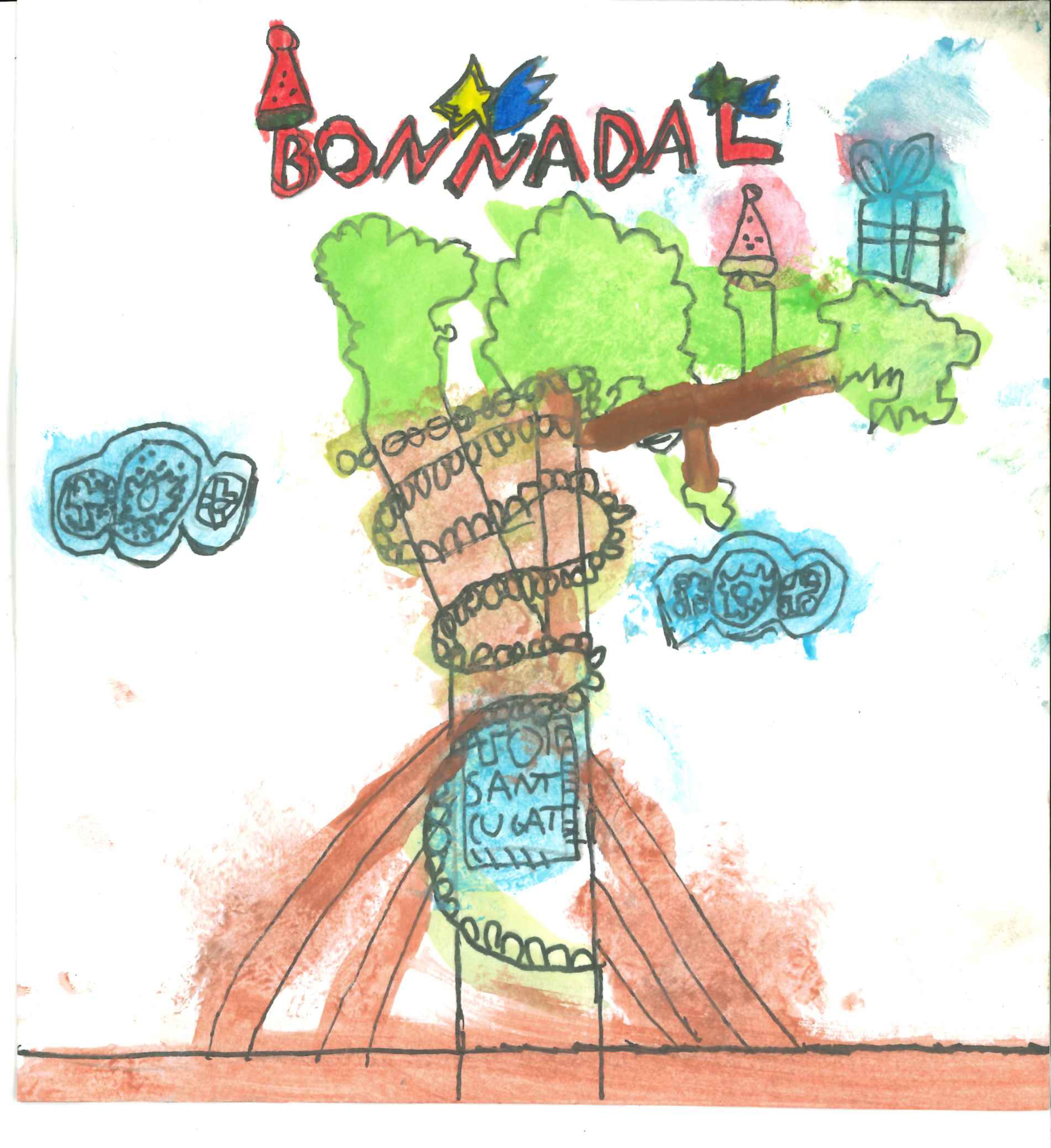 Postal de l'Escola Thau Sant Cugat del concurs del TOT Sant Cugat