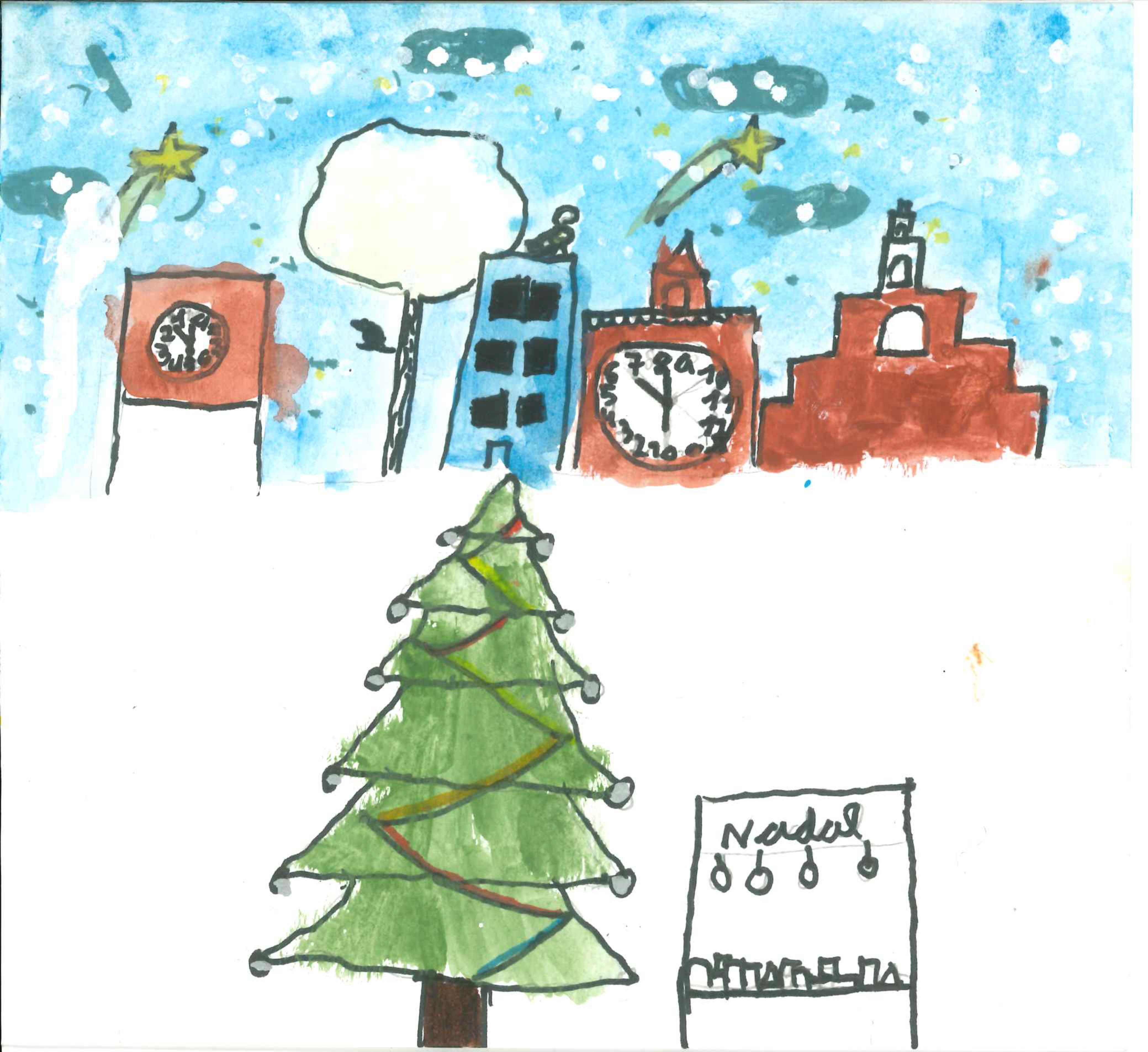 Postal de l'Escola Thau Sant Cugat del concurs del TOT Sant Cugat