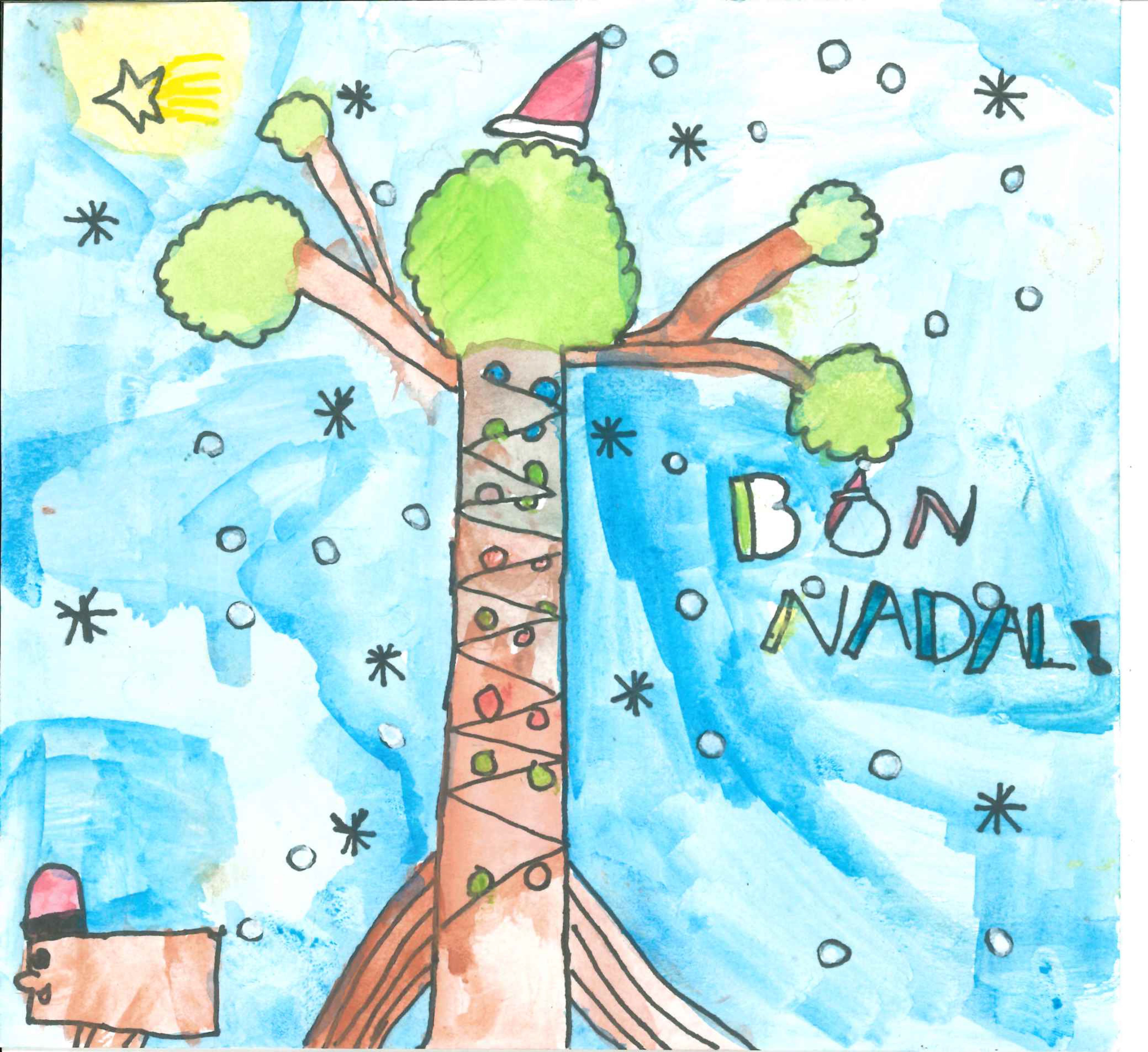 Postal de l'Escola Thau Sant Cugat del concurs del TOT Sant Cugat