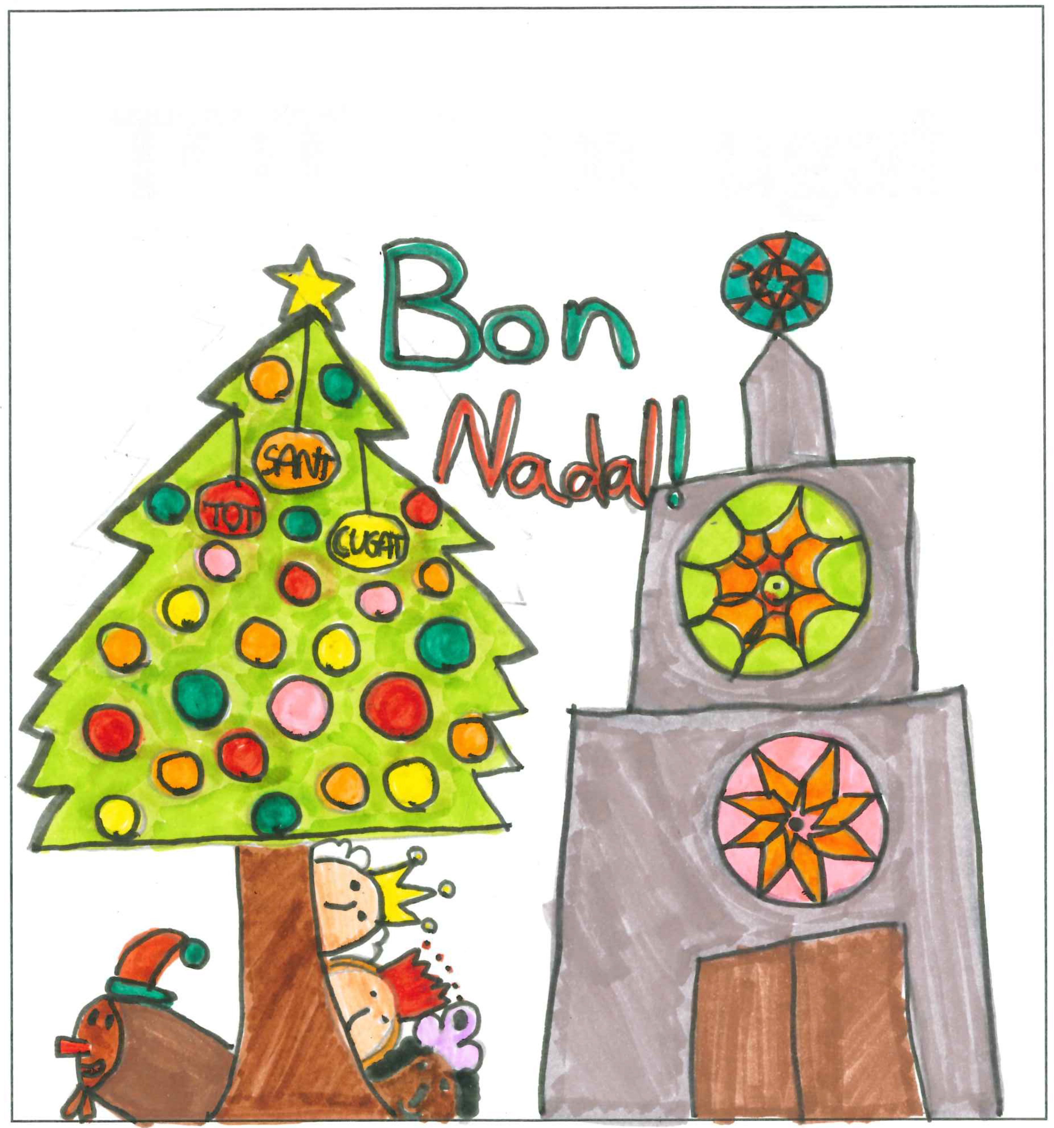 Postal de l’Escola Pi d'en Xandri del concurs del TOT Sant Cugat