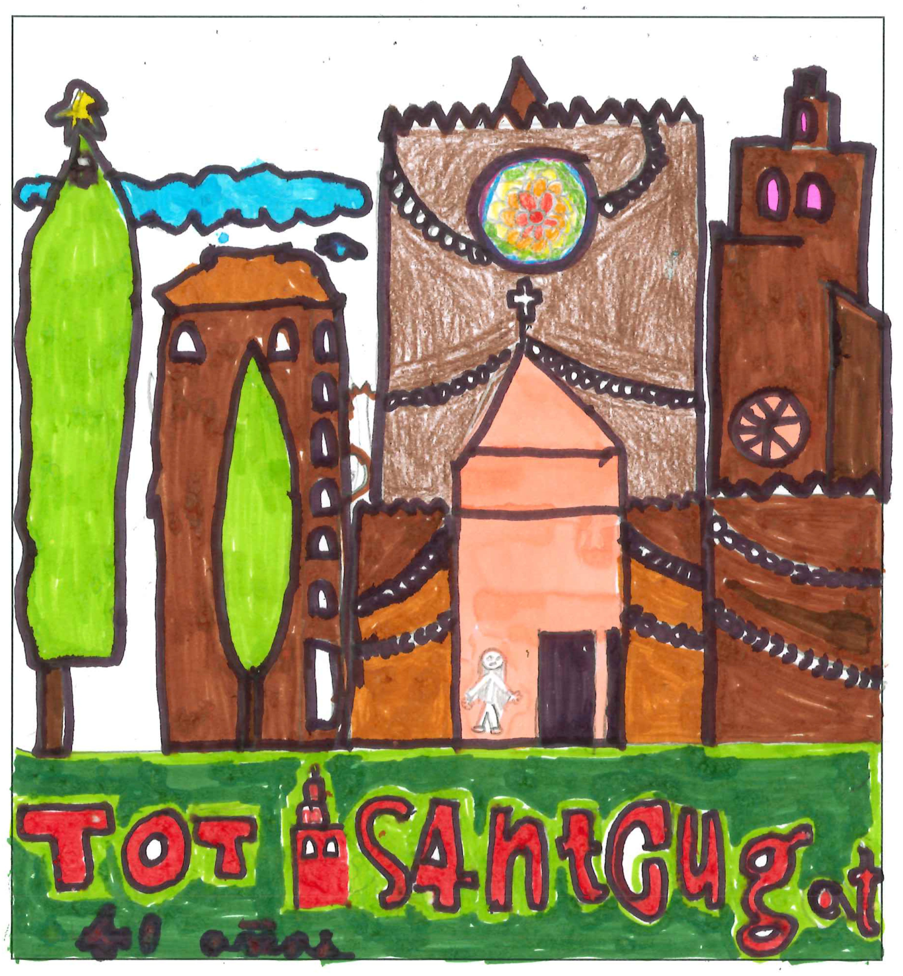 Postal del Col·legi El Pinar del concurs del TOT Sant Cugat