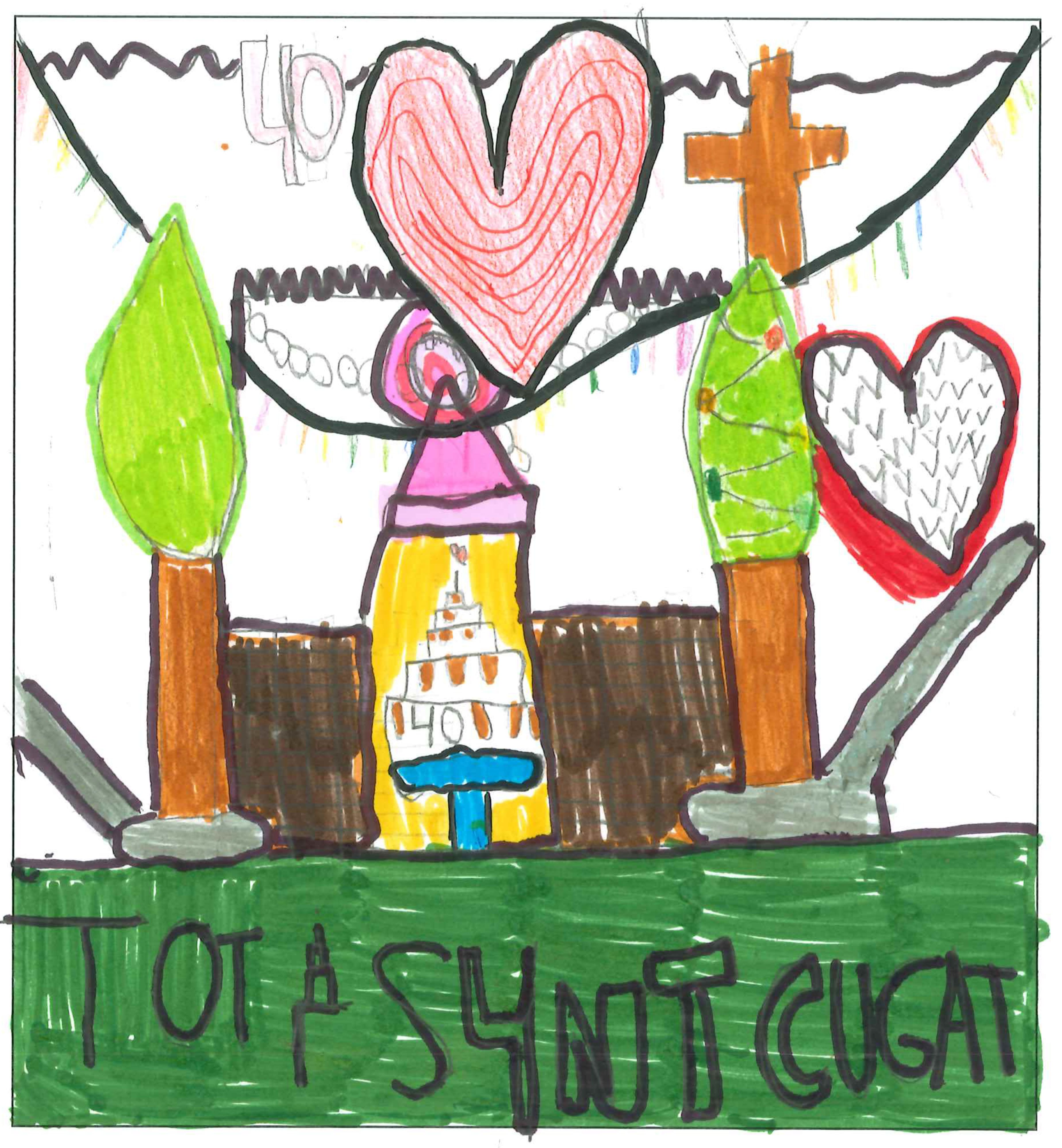 Postal del Col·legi El Pinar del concurs del TOT Sant Cugat