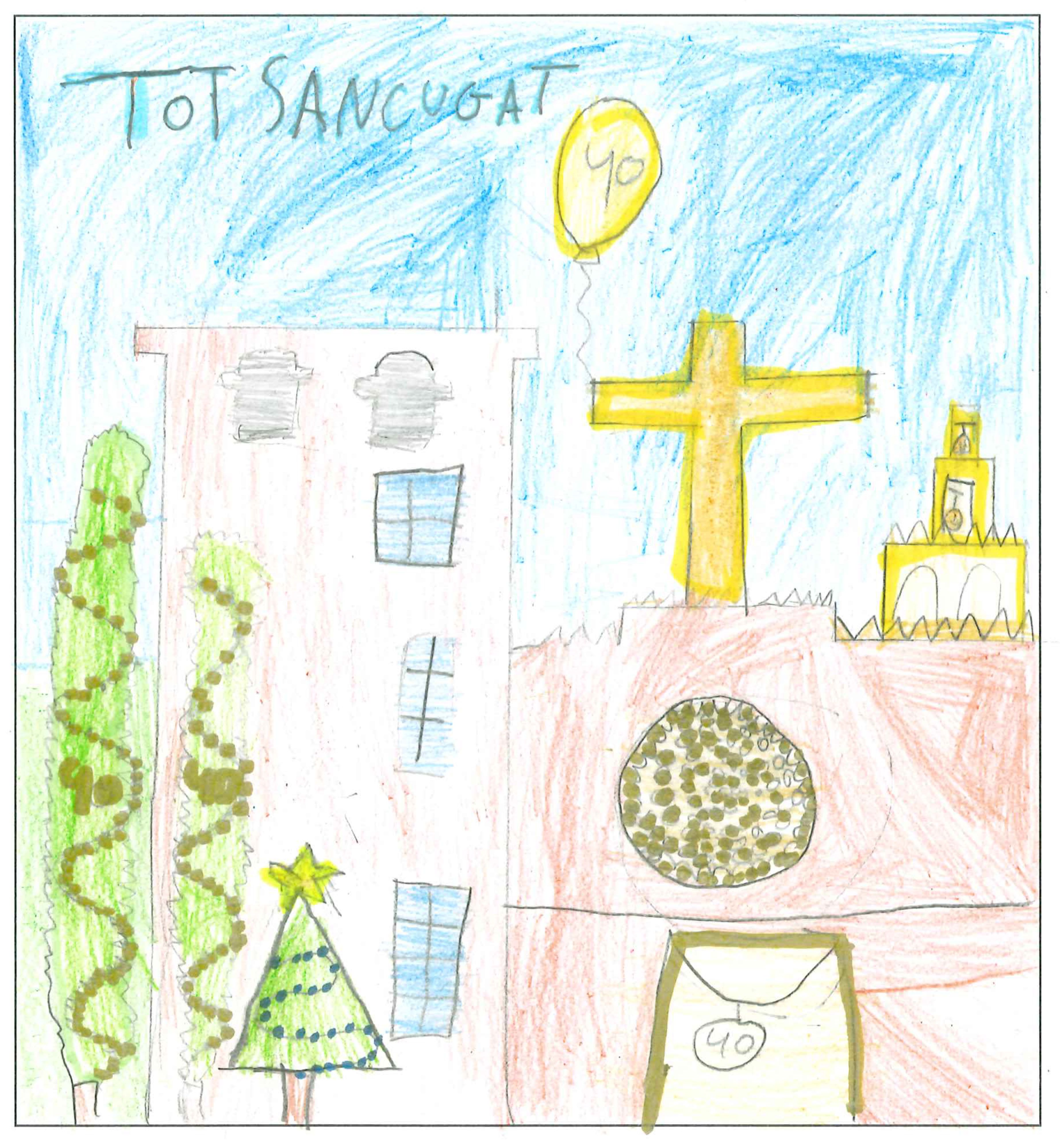 Postal del Col·legi El Pinar del concurs del TOT Sant Cugat