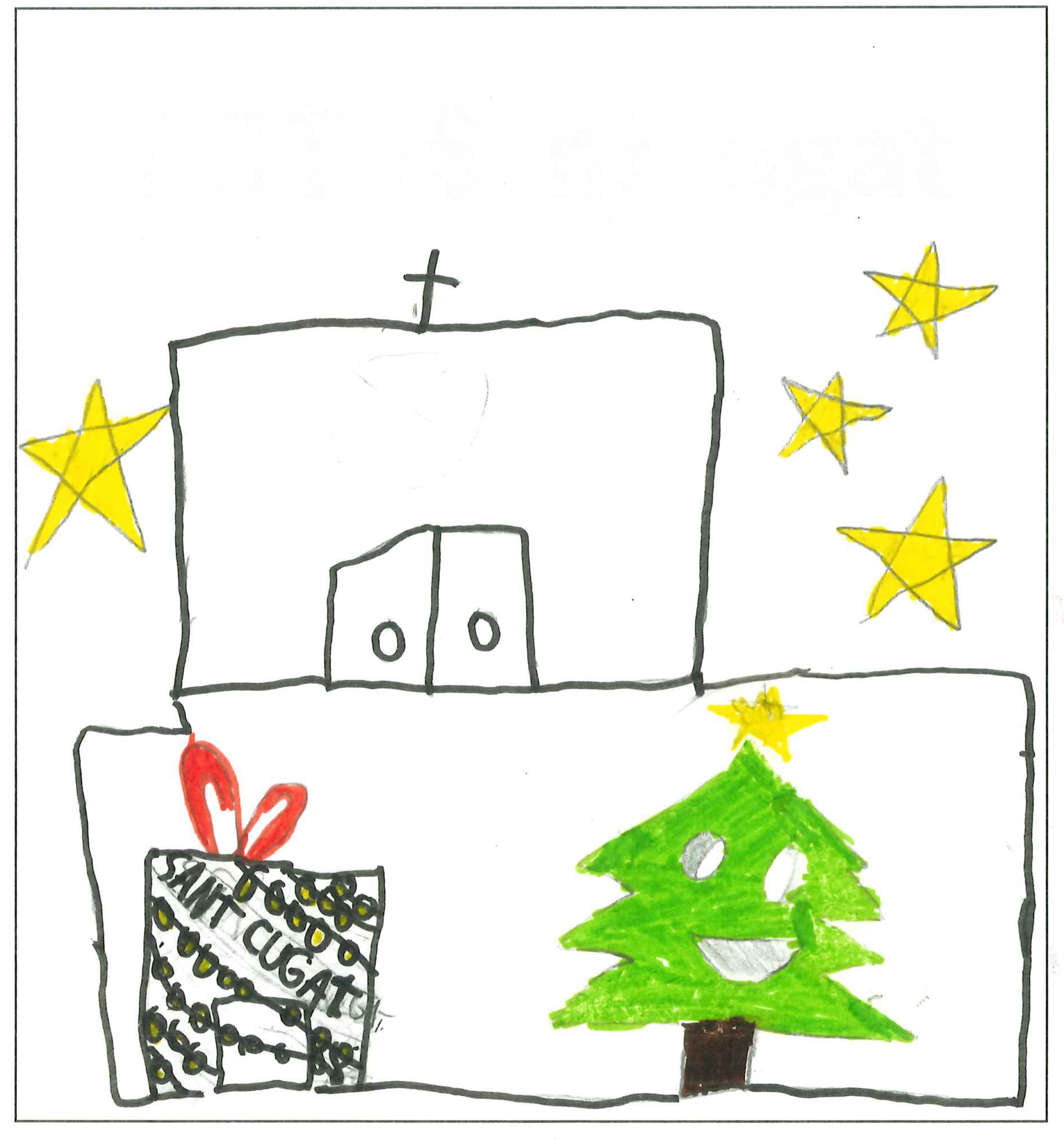 Postal de l’Escola Pi d'en Xandri del concurs del TOT Sant Cugat