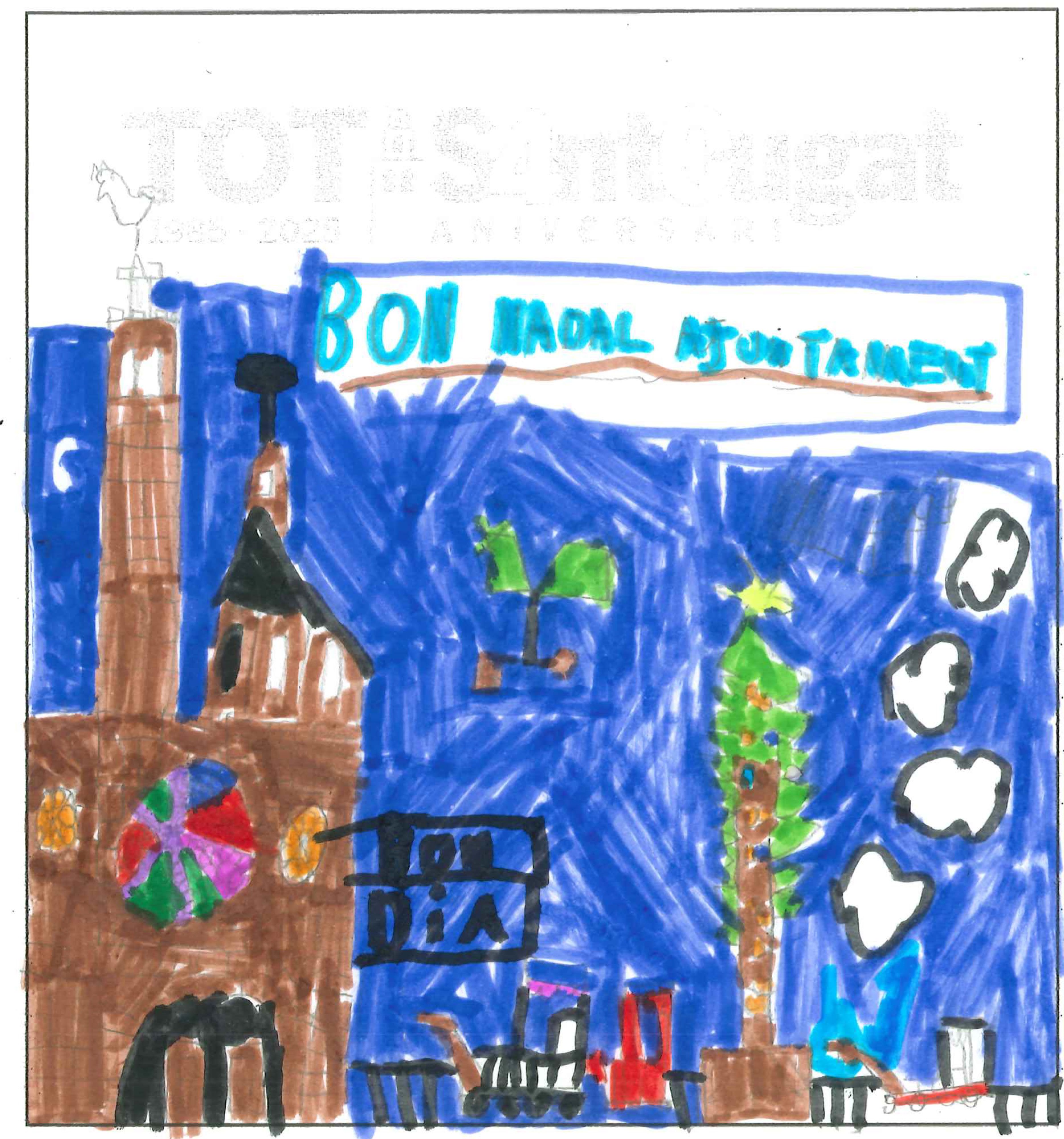 Postal de l’Escola Pi d'en Xandri del concurs del TOT Sant Cugat