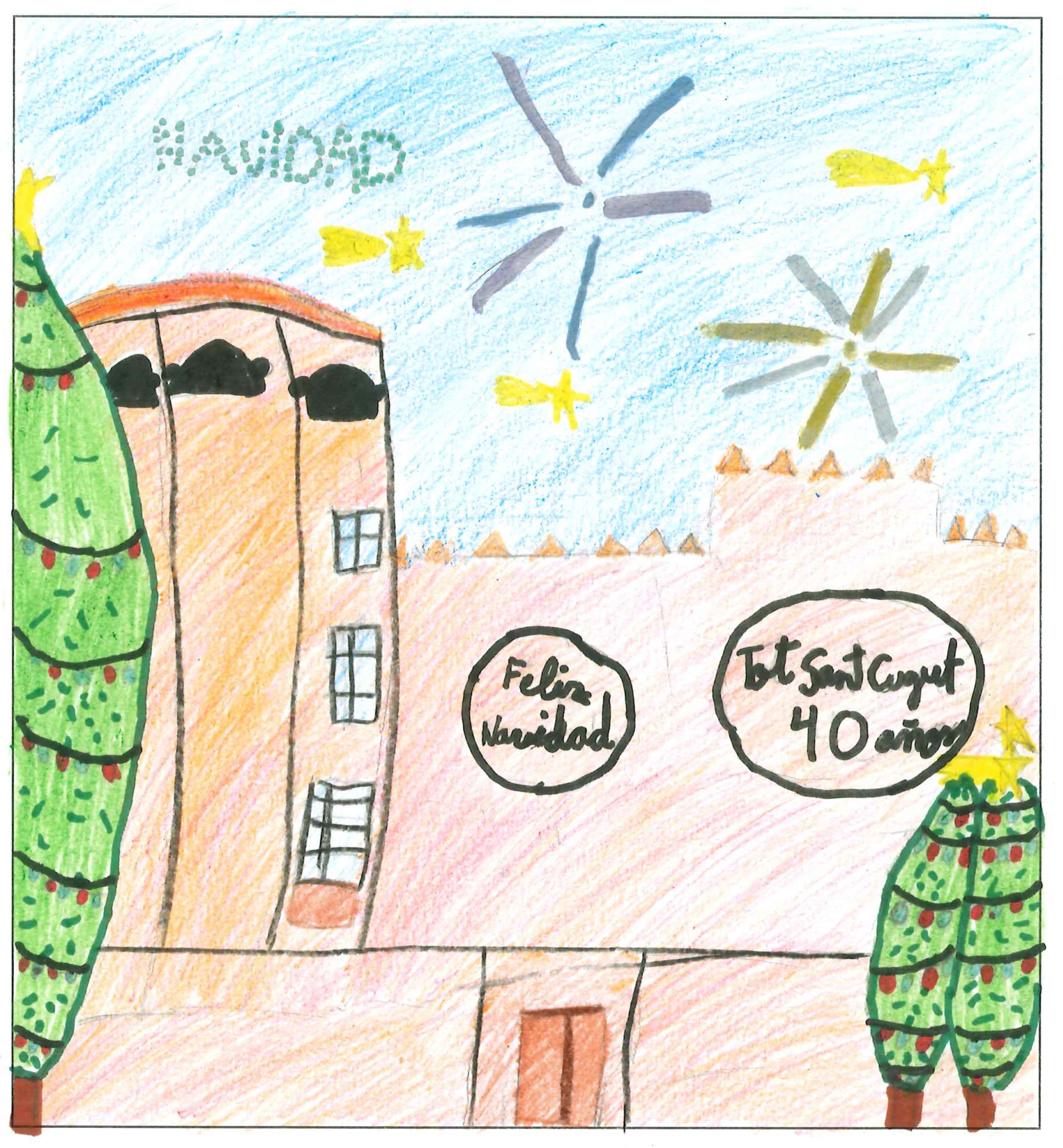 Postal del Col·legi El Pinar del concurs del TOT Sant Cugat