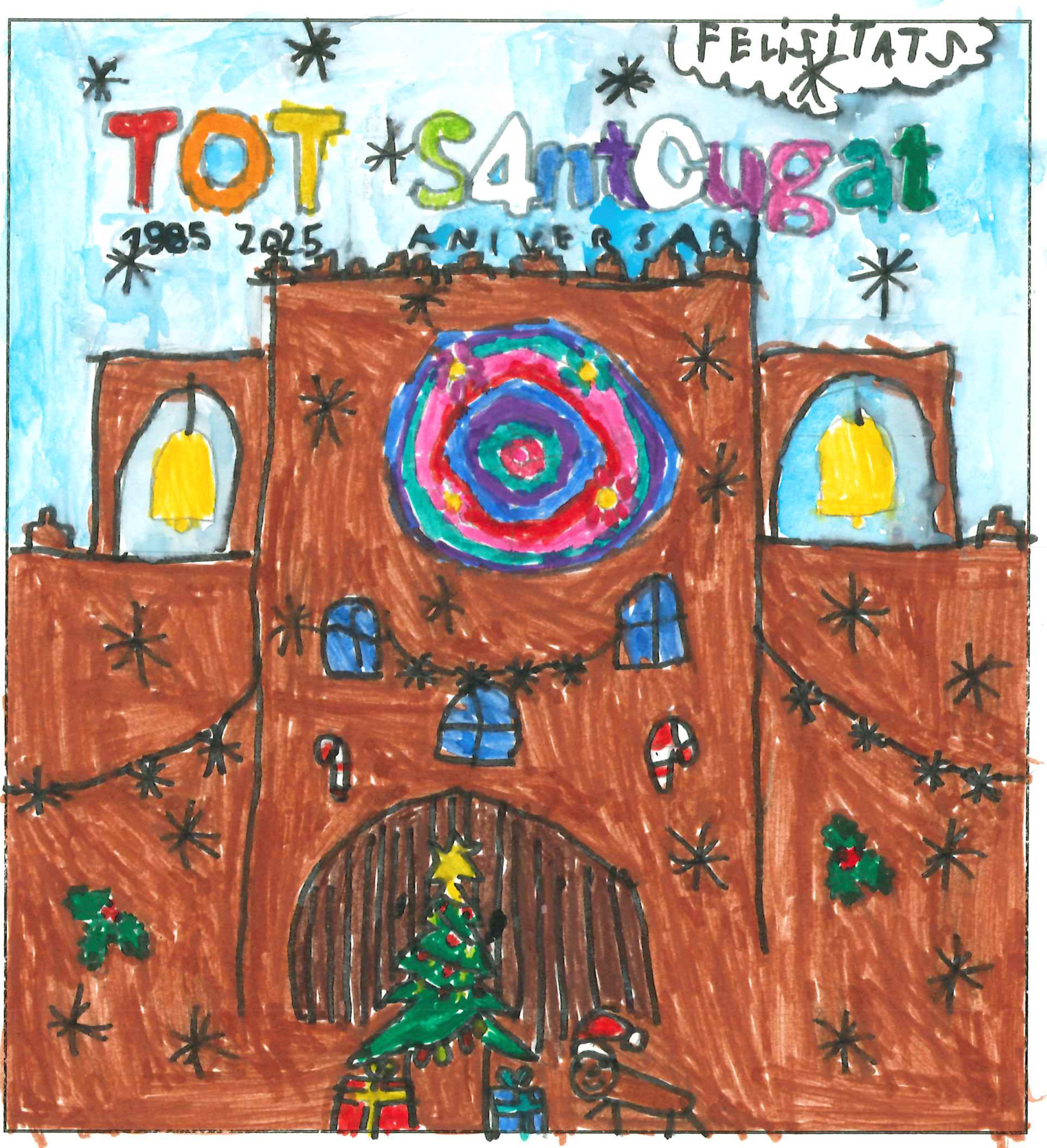 Postal de l'Institut Escola Catalunya del concurs del TOT Sant Cugat