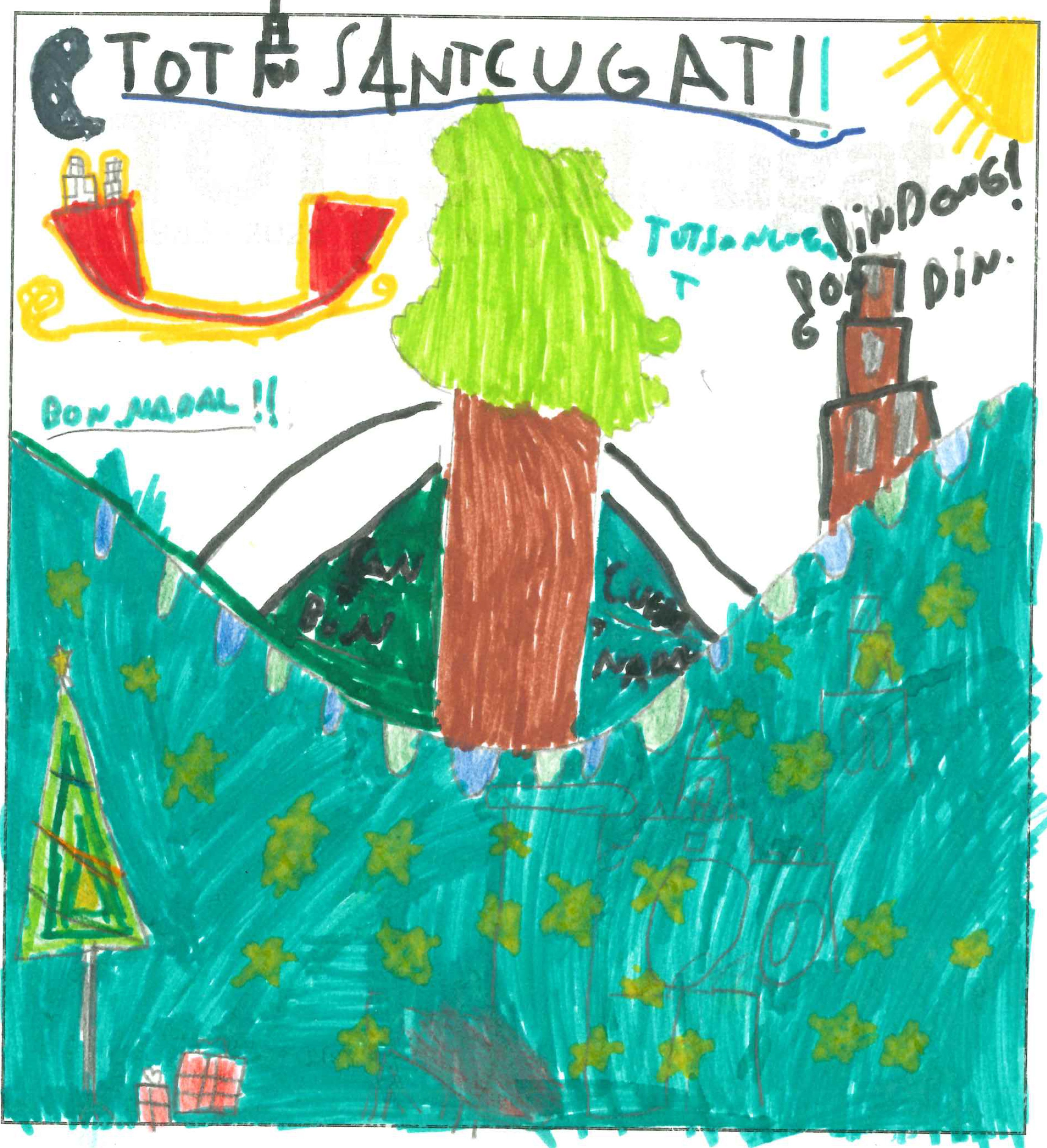 Postal de l'Institut Escola Catalunya del concurs del TOT Sant Cugat