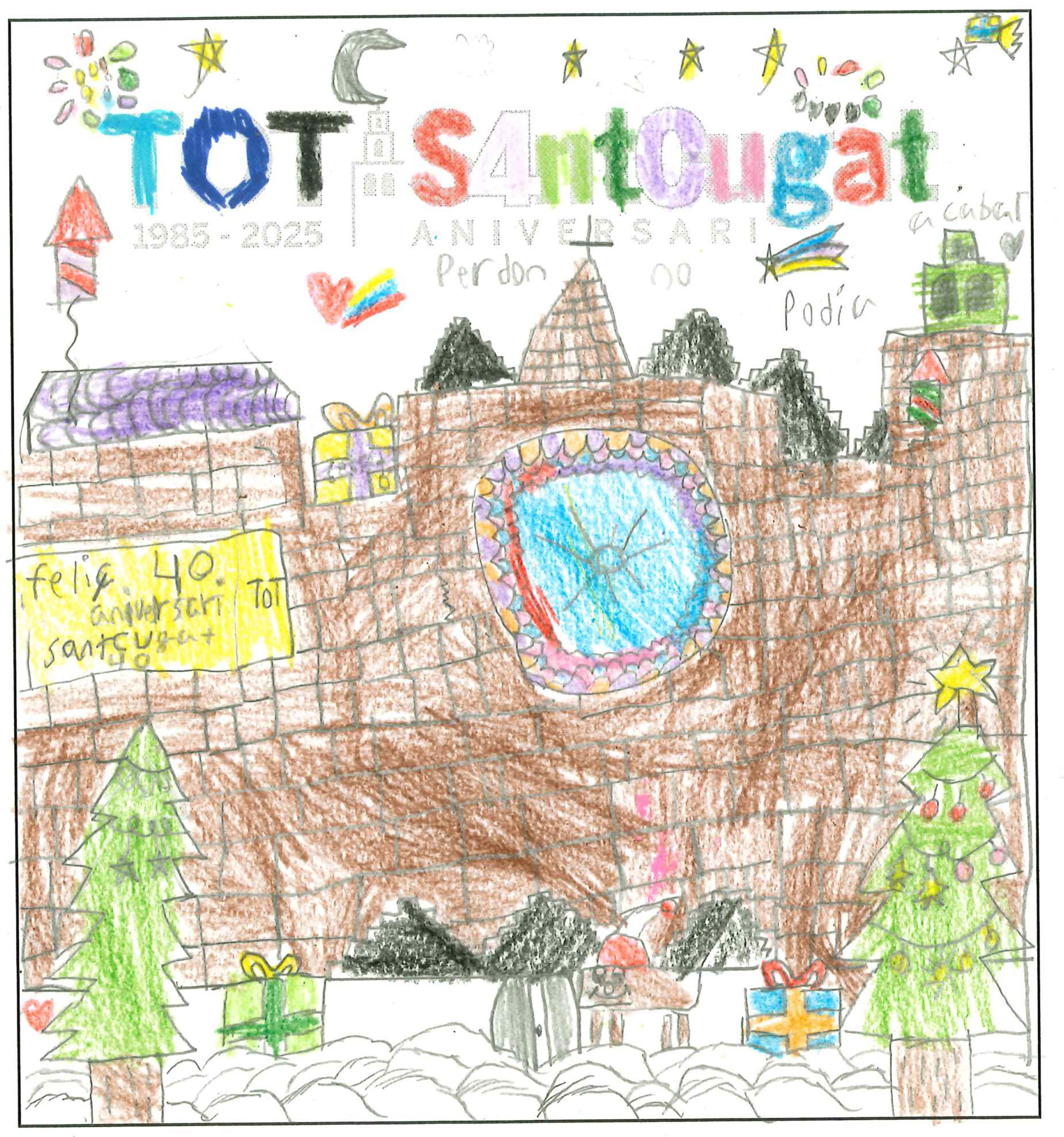 Postal de la European International School of Barcelona del concurs del TOT Sant Cugat