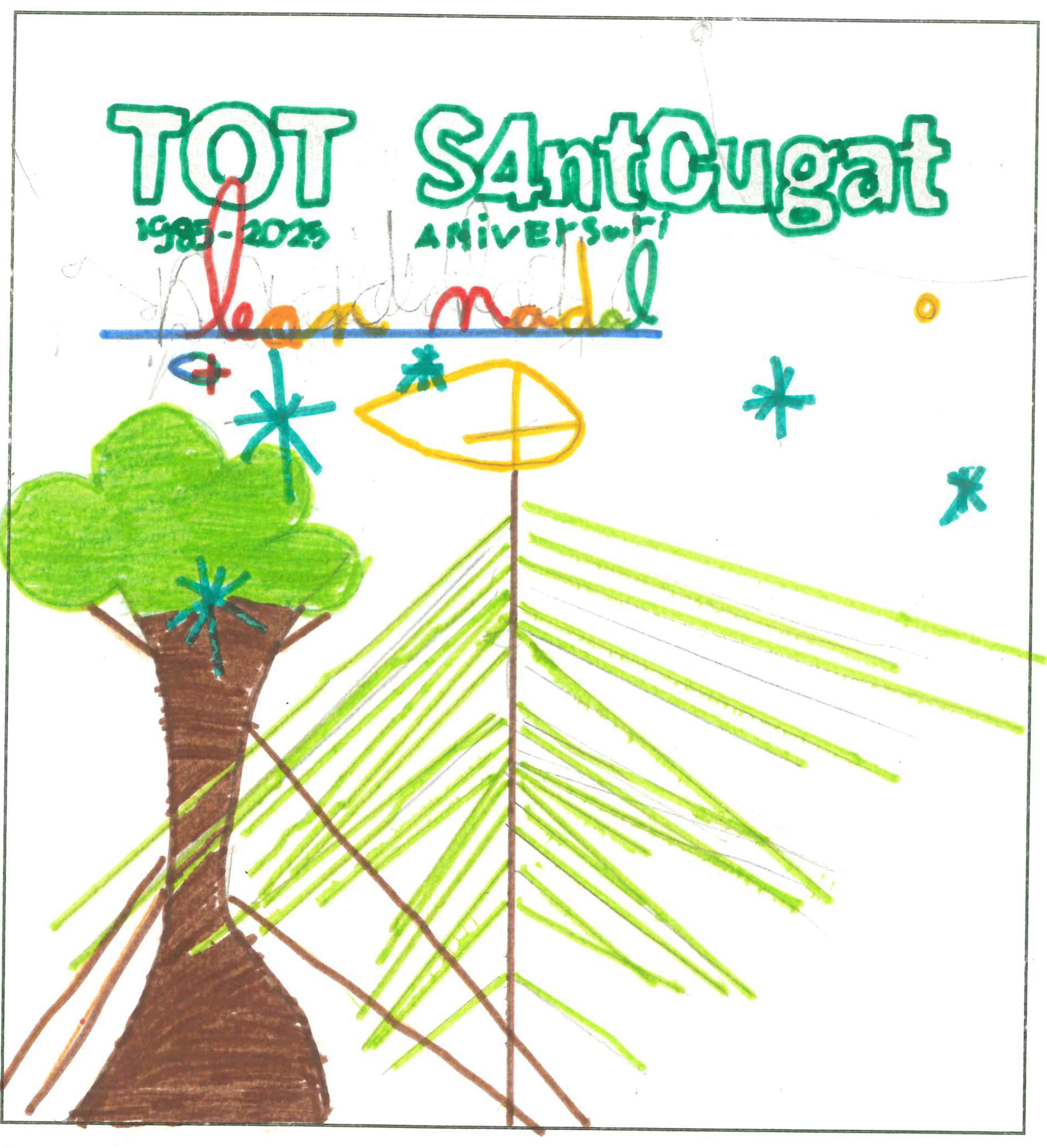 Postal de l'Institut Escola Catalunya del concurs del TOT Sant Cugat