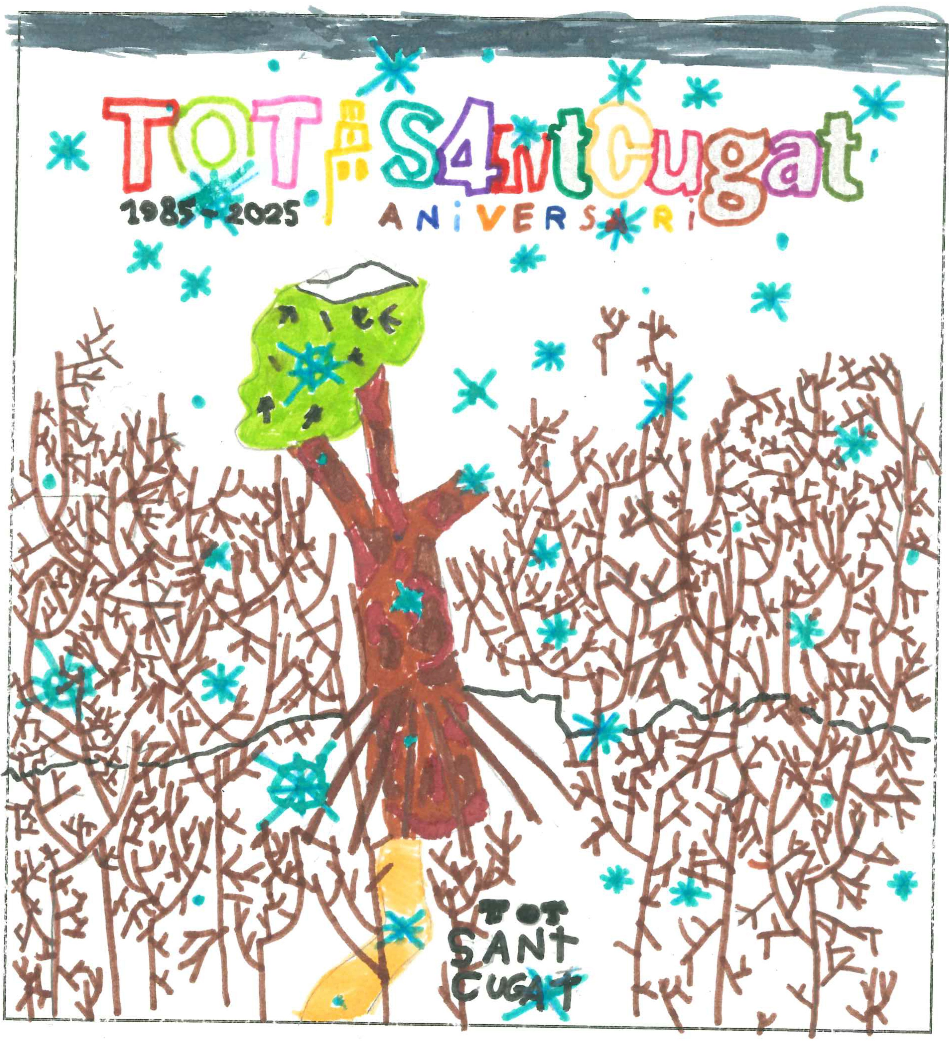 Postal de l'Institut Escola Catalunya del concurs del TOT Sant Cugat