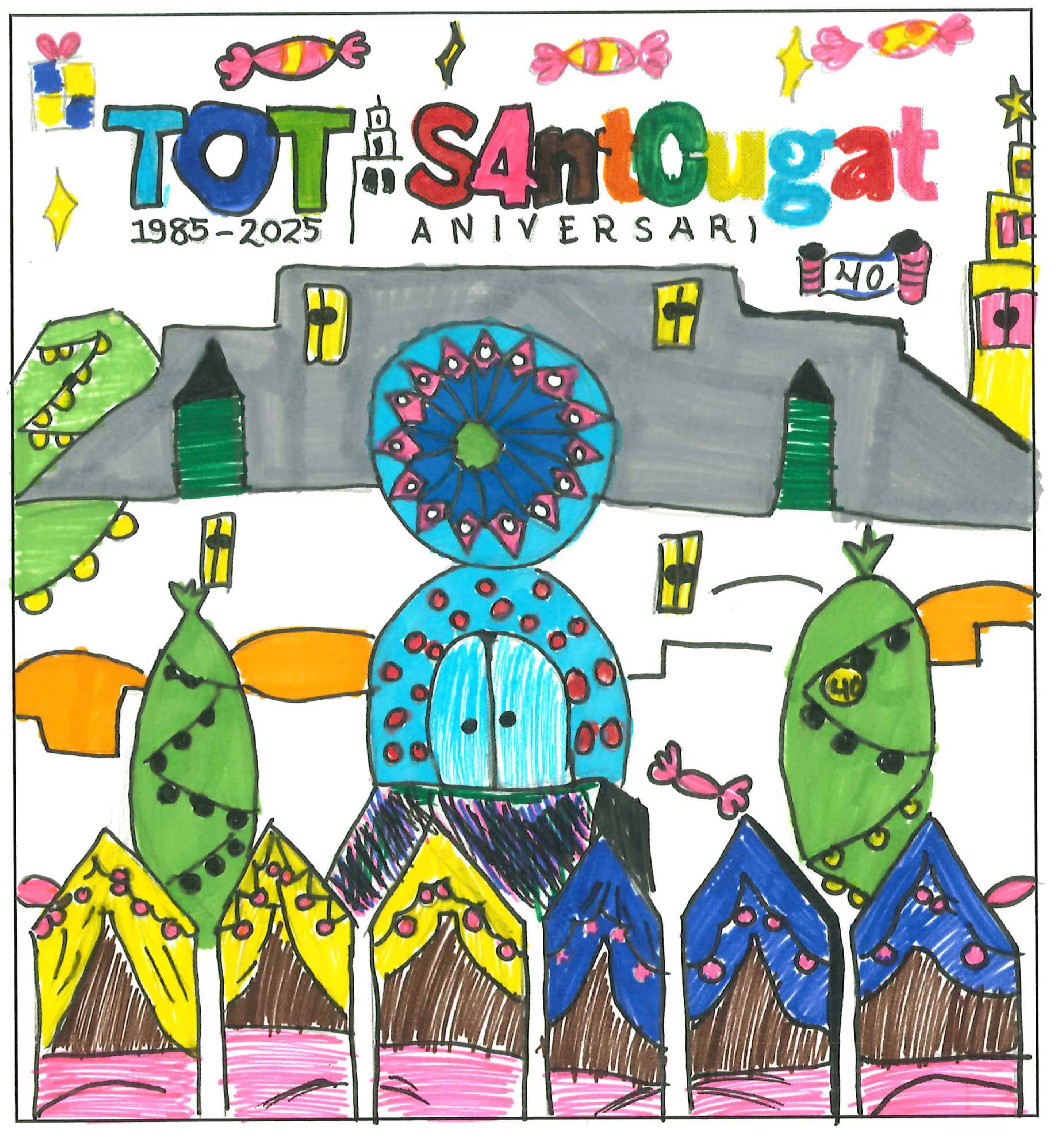 Postal de la European International School of Barcelona del concurs del TOT Sant Cugat