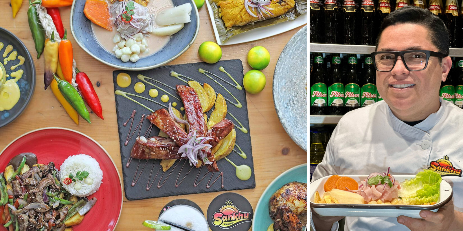 A la dreta, Arturo Lescano, amb el plat estrella de Sankhu. FOTO: Cedida