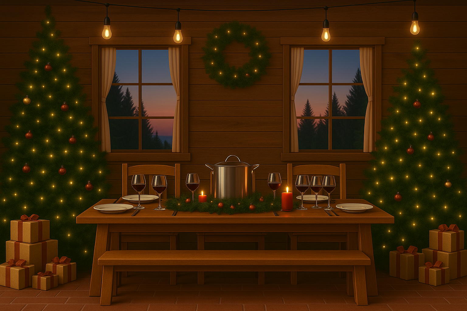 La taula guarnida de Nadal s'acompanyarà amb un fons nadalenc perquè les persones i les famílies que vulguin fer-se una foto FOTO: Cedida