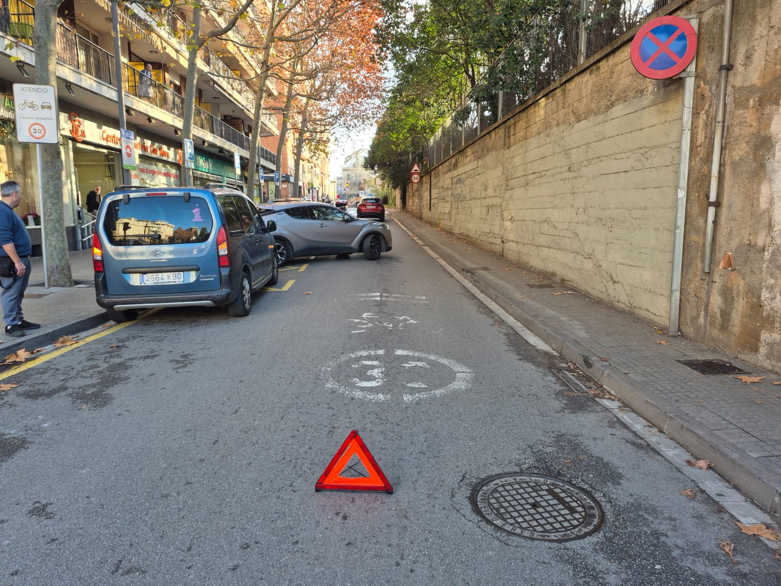 Avinguda de Lluís Companys tallada. FOTO: TOT Sant Cugat