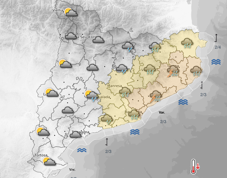Predicció metereològica del dissabte 20 de desembre. FOTO: Meteocat