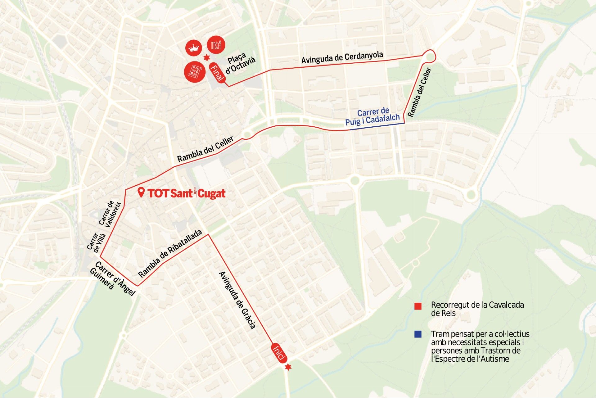 Recorregut de la cavalcada dels Reis d'Orient a Sant Cugat. FOTO: TOT Sant Cugat