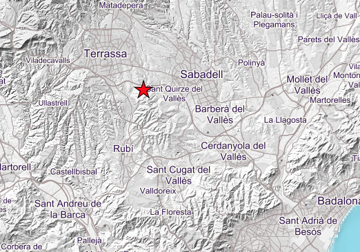 L'epicentre s'ha produït a Sant Quirze del Vallès FOTO: Instituto Geográfico Nacional