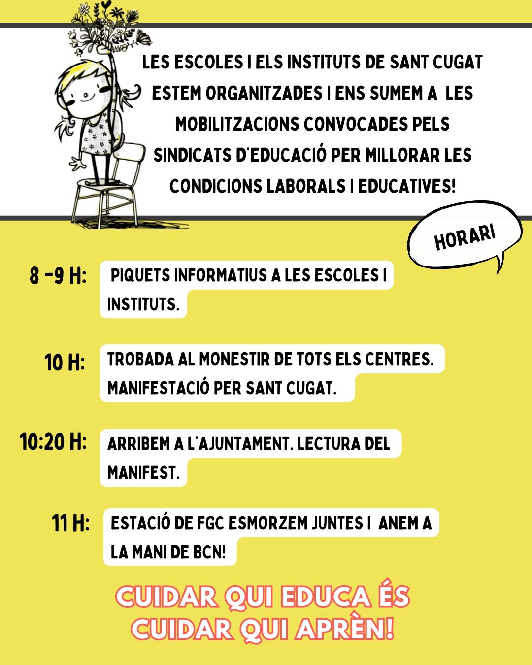 Activitats previstes durant la vaga de l'11 de febrer FOTO: Cedida