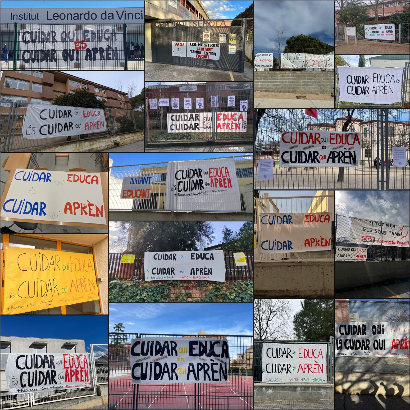 Rètols a la gran majoria d'escoles de Sant Cugat. FOTO: Cedida