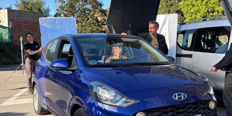 Els actors Raül Tortosa i Núria Casas al rodatge de 'Killder' FOTO: Cedida