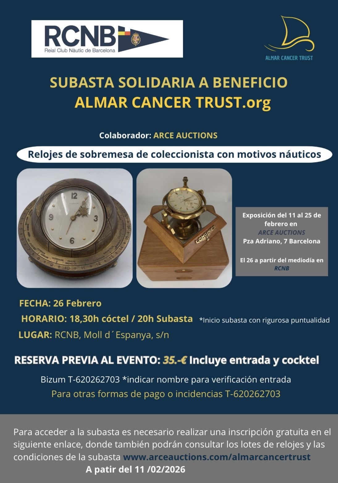 Flayer de la subhasta solidària FOTO: Cedida