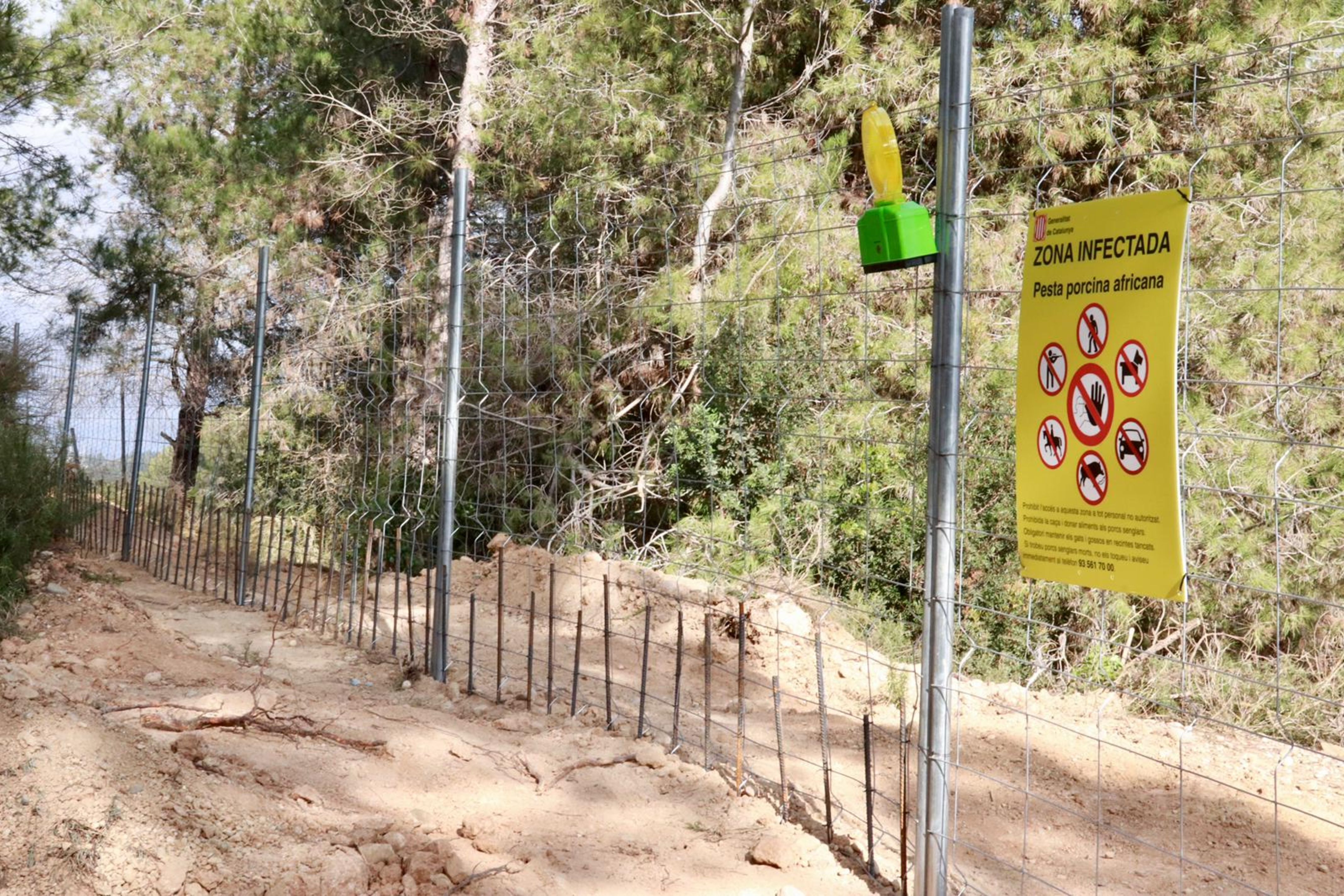 Tanques instal·lades per evitar el pas de senglars a Rubí. FOTO: ACN