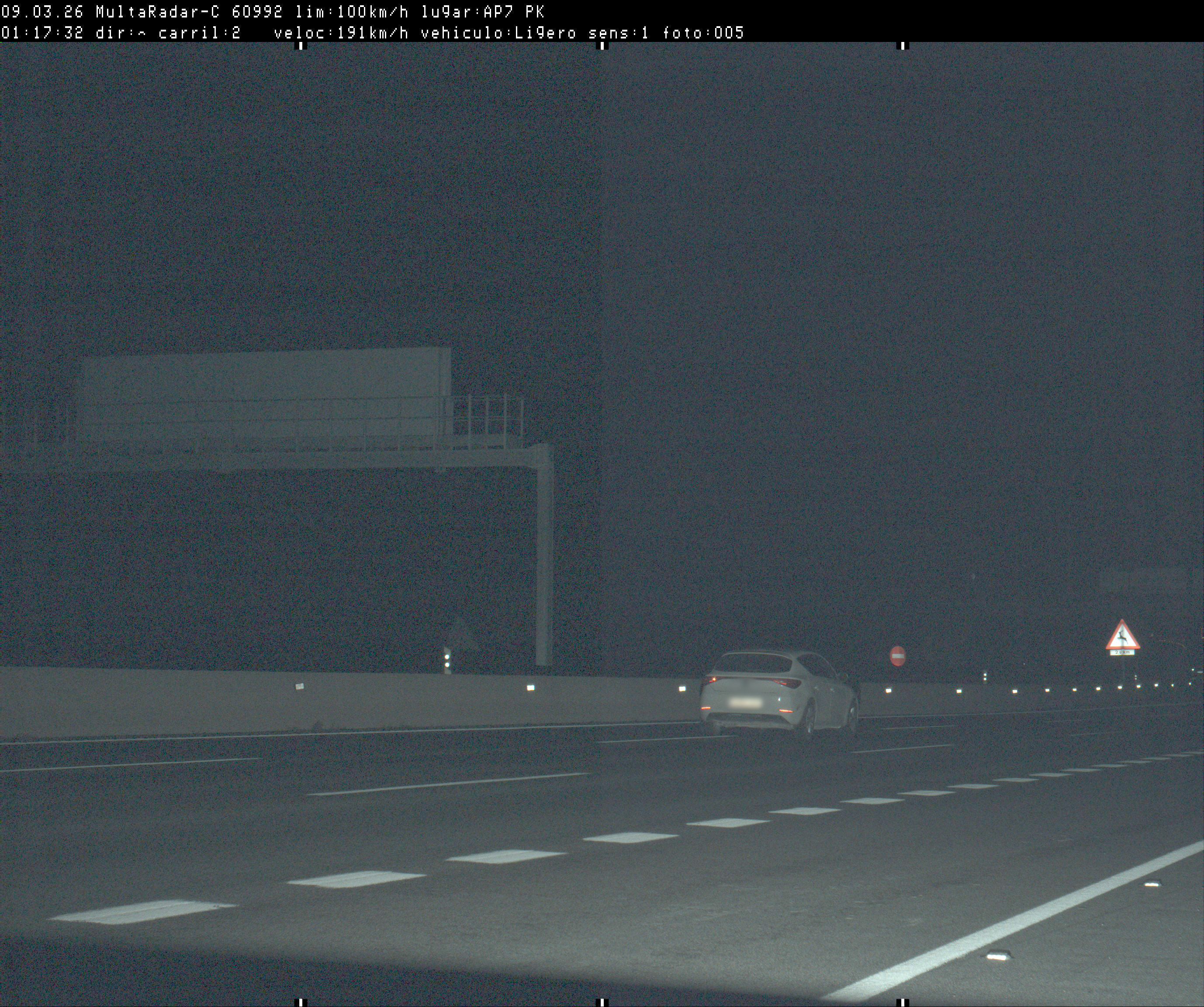 Imatge del control radar a l'AP-7 a l'altura de Sant Cugat. FOTO: Mossos d'Esquadra