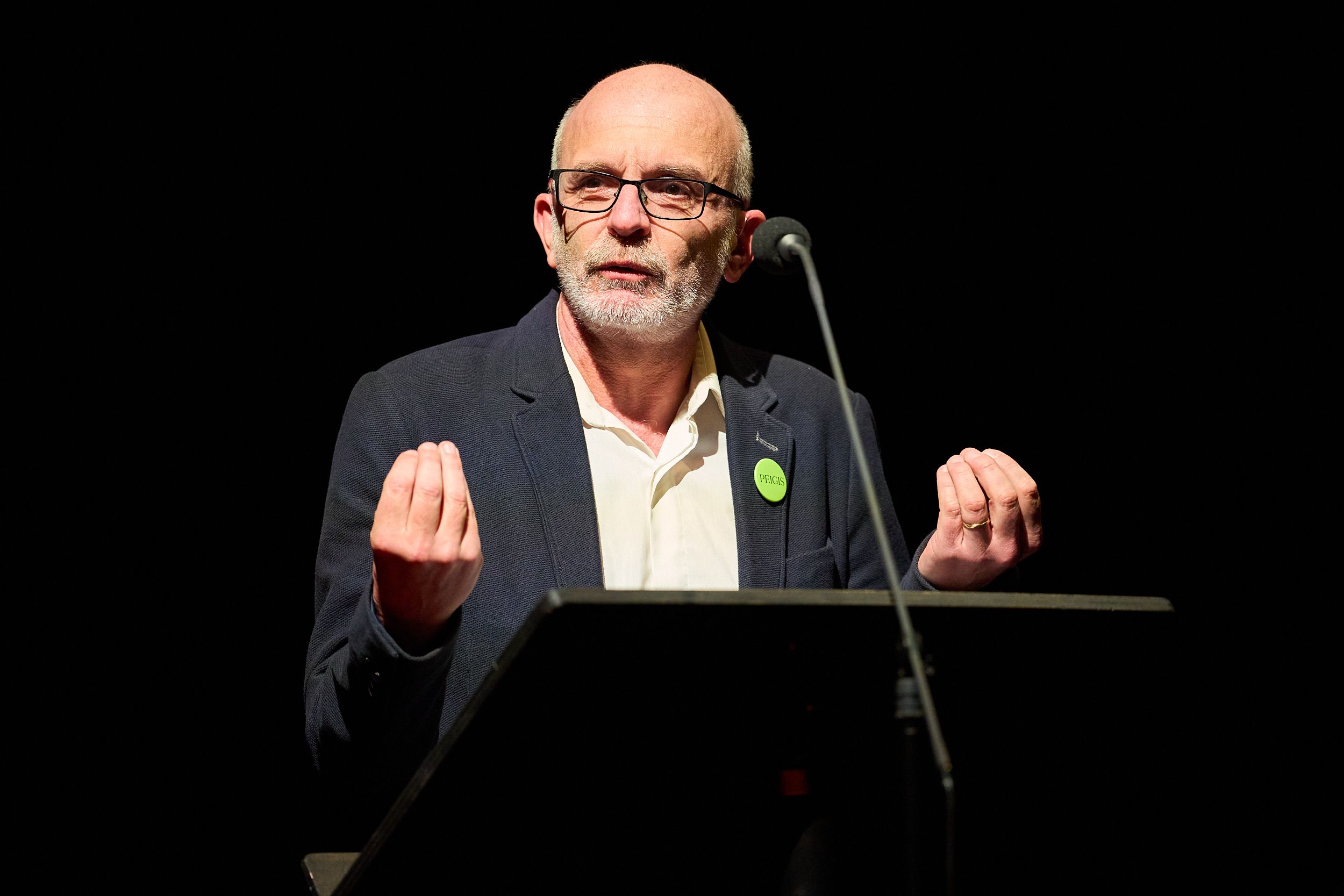 Jordi Bordes durant el seu discurs com a guanyador. FOTO: ACN. 