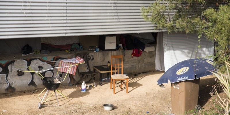 Campament de persones sense llar a Sant Cugat. FOTO: Bernat Millet