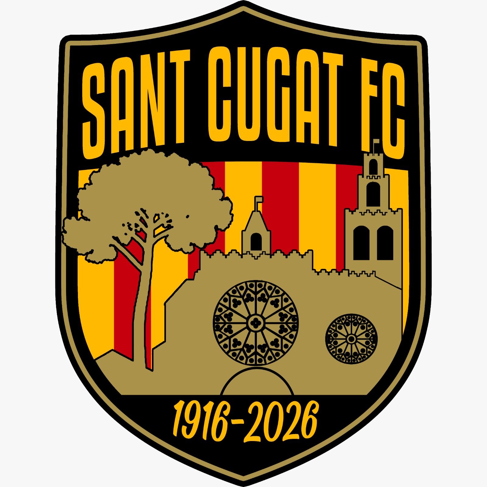 Logotip per celebrar el 110è aniversari del Sant Cugat FC
