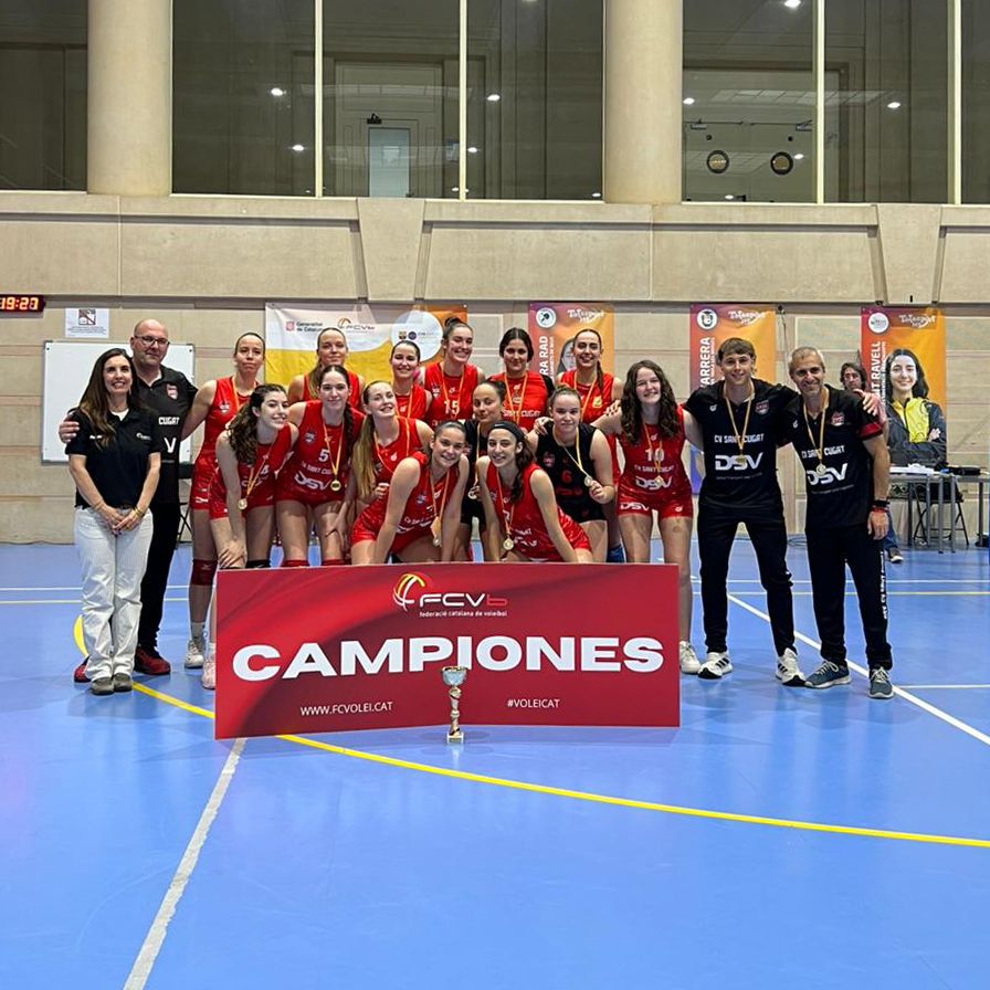 L'equip juvenil del DSV Club Voleibol Sant Cugat guanya el Campionat de Catalunya. FOTO: FCV