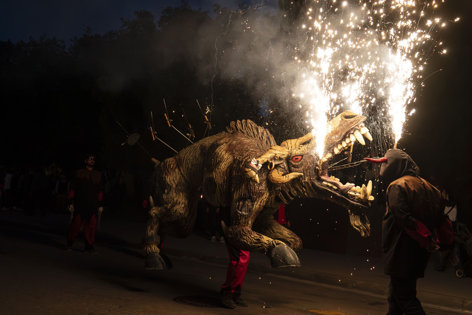 Correfoc i ball de foc de l'Encabronada 2026. FOTO: Mireia Comas