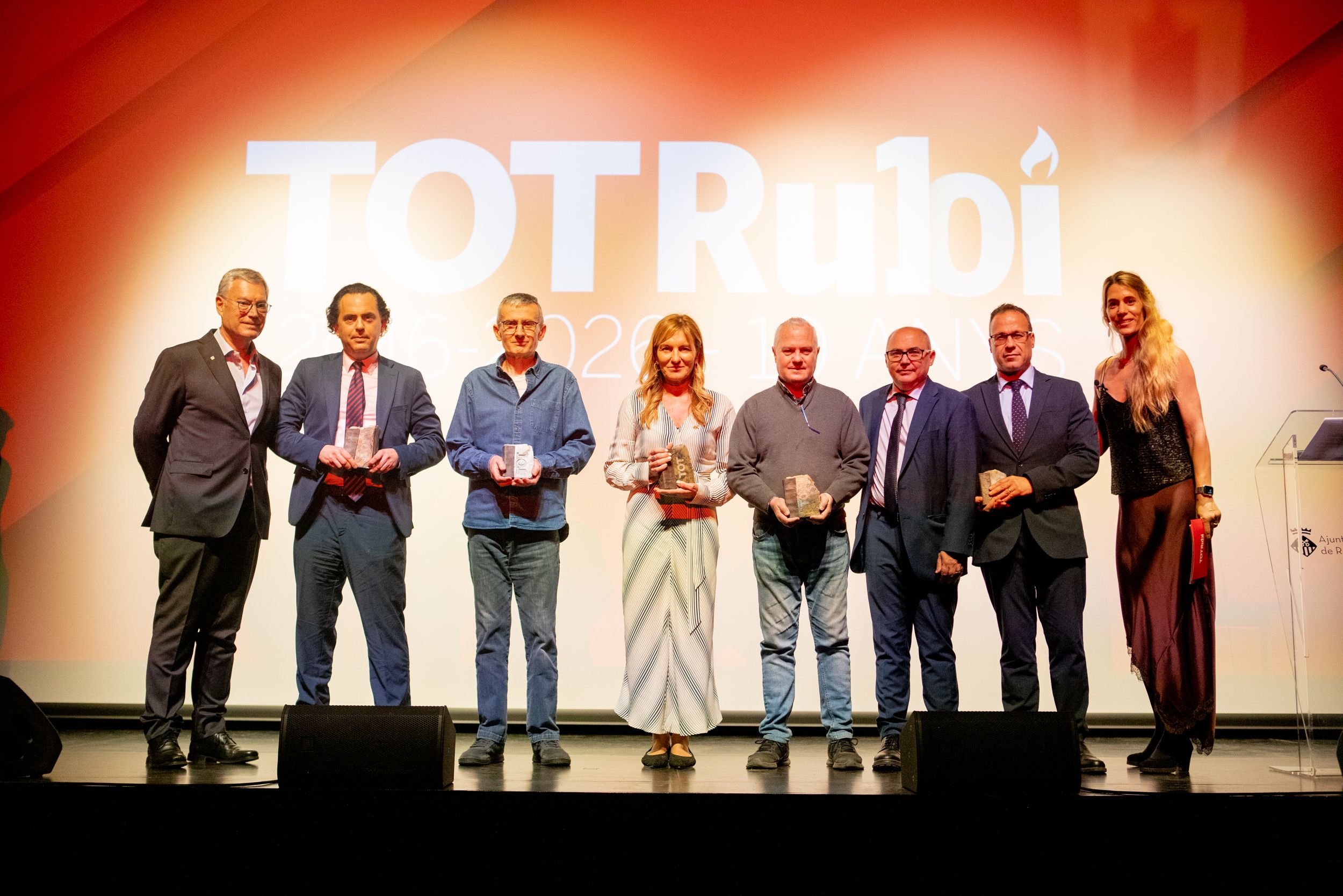 Els reconeixements durant l'acte del desè aniversari del TOT Rubí FOTO: Joana Arribas