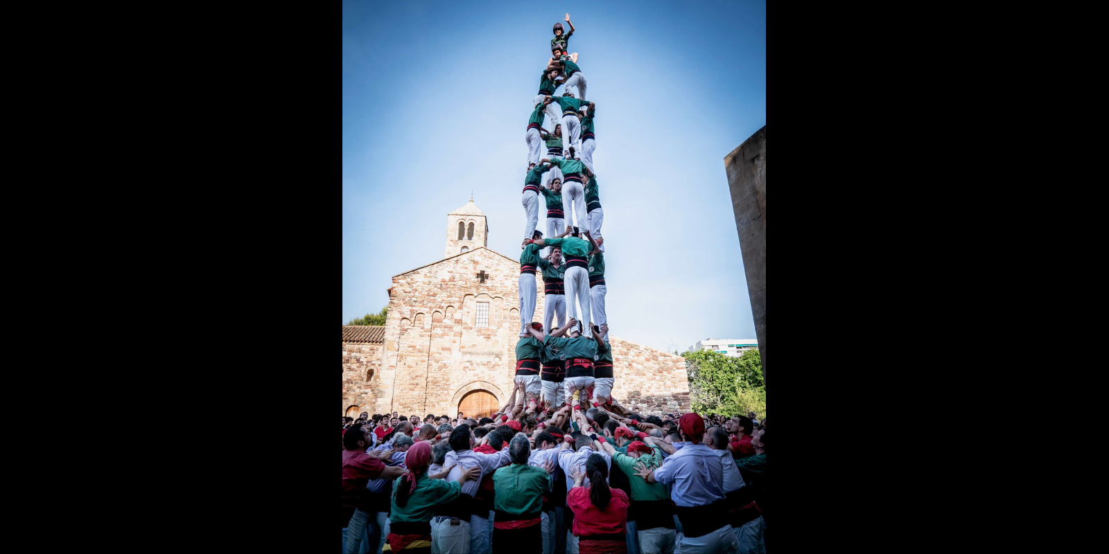 De camí al 7 de 8. FOTO: Castellers de Sant Cugat