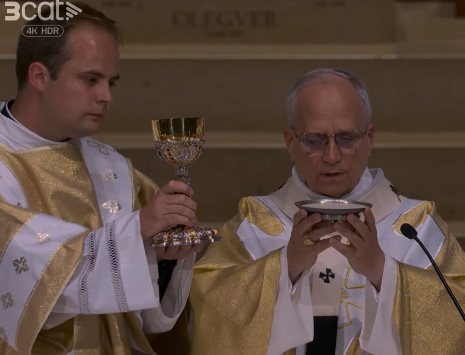 Ignasi Castelló, durant la missa amb el Papa FOTO: 3Cat