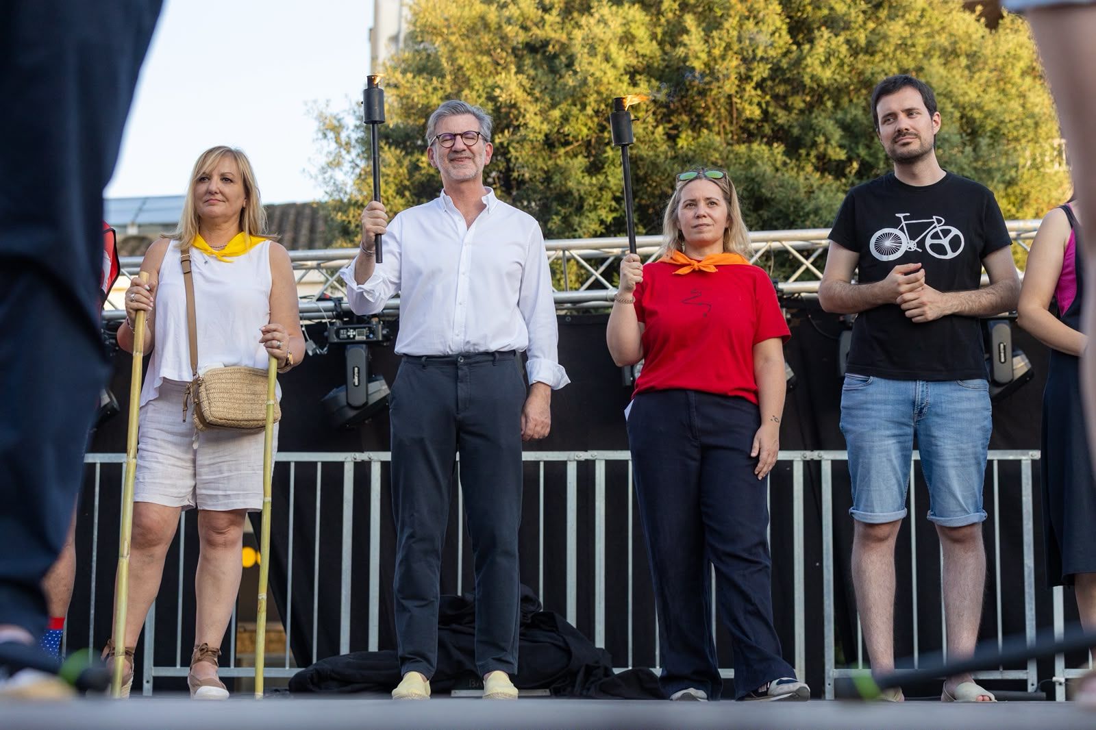 Flama del Canigó i encesa de la foguera 2026. FOTO: Ajuntament
