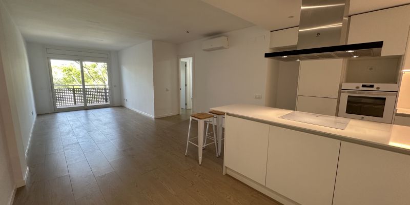Cuina oberta al saló-menjador de l'habitatge disponible a la immobiliària ORGAN. FOTO: Cedida