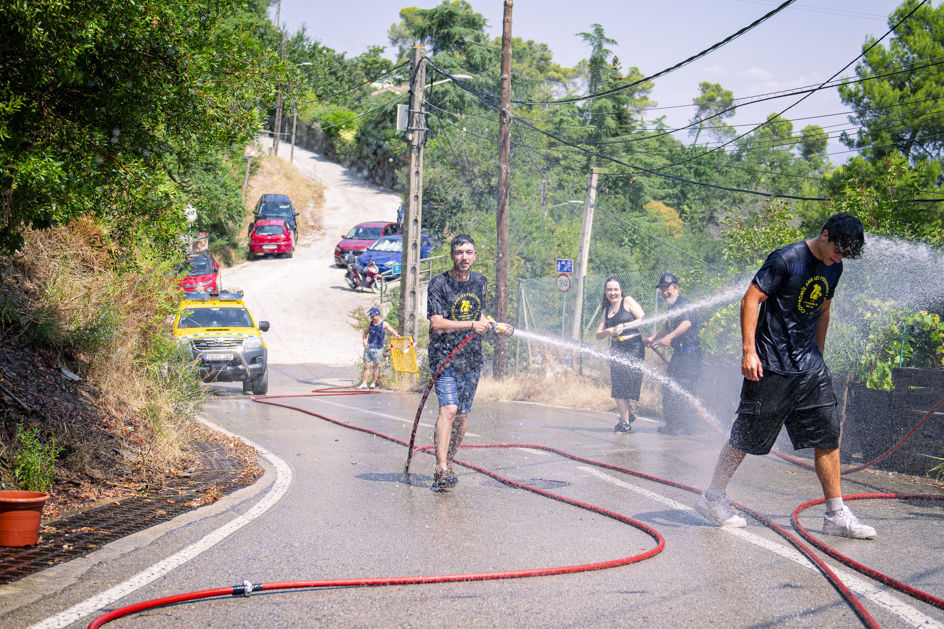 Pràctiques del Grup d'Autoprotecció de Sol i Aire. FOTO: Pol Rodríguez