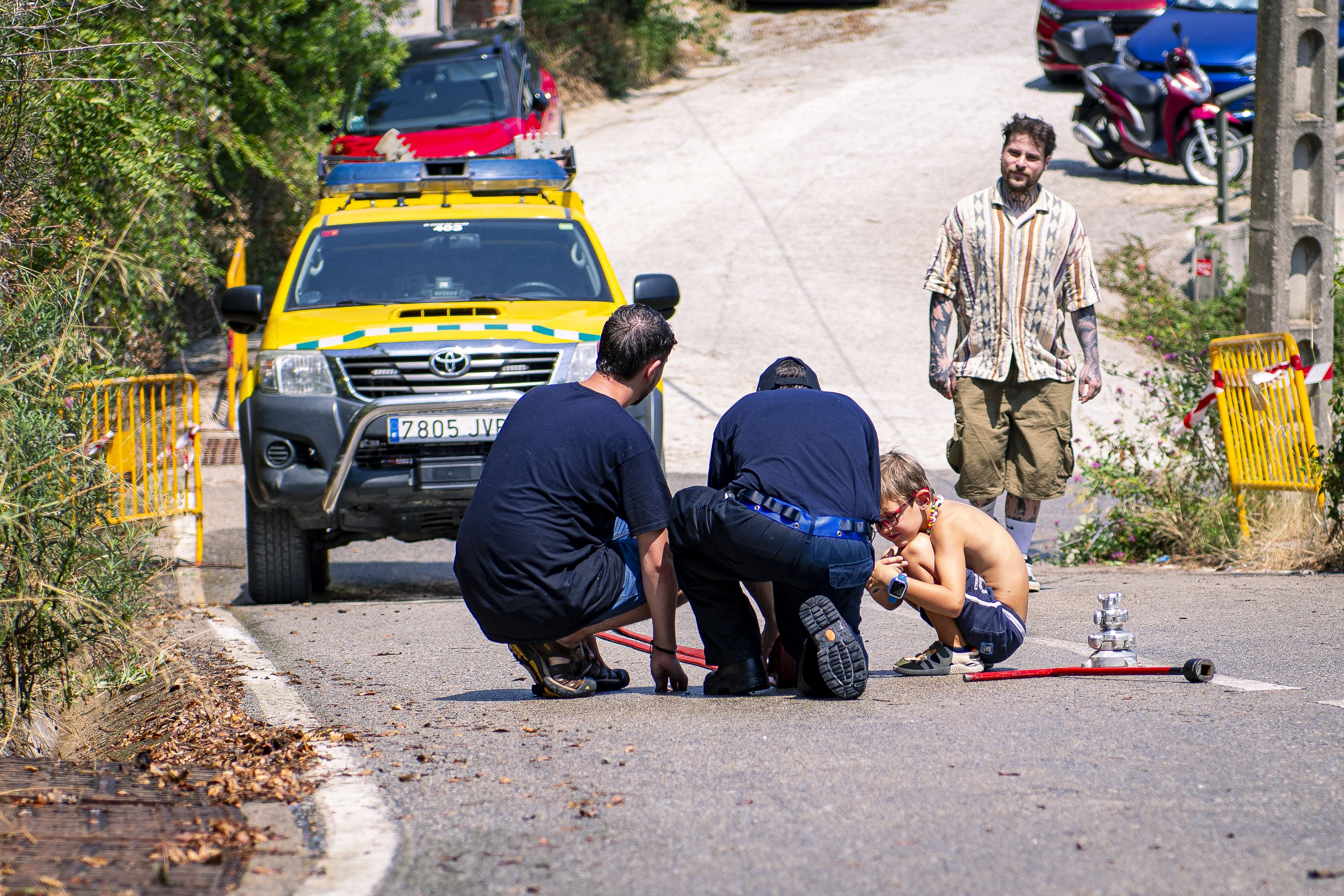Pràctiques del Grup d'Autoprotecció de Sol i Aire. FOTO: Pol Rodríguez
