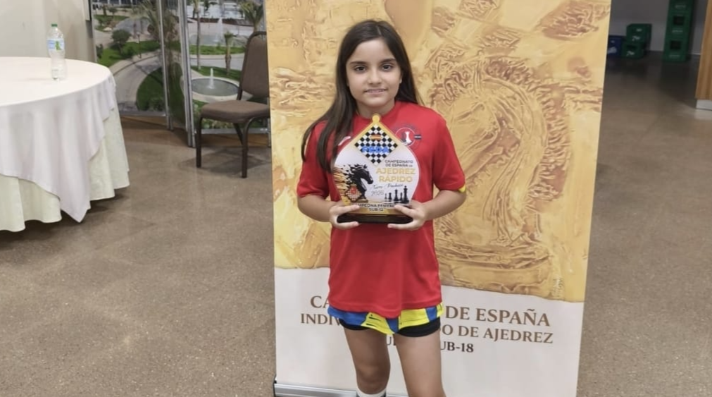 Laia Cid va guanyar el Campionat d'Espanya sub-12 de partides ràpides en categoria femenina. FOTO: Cedida