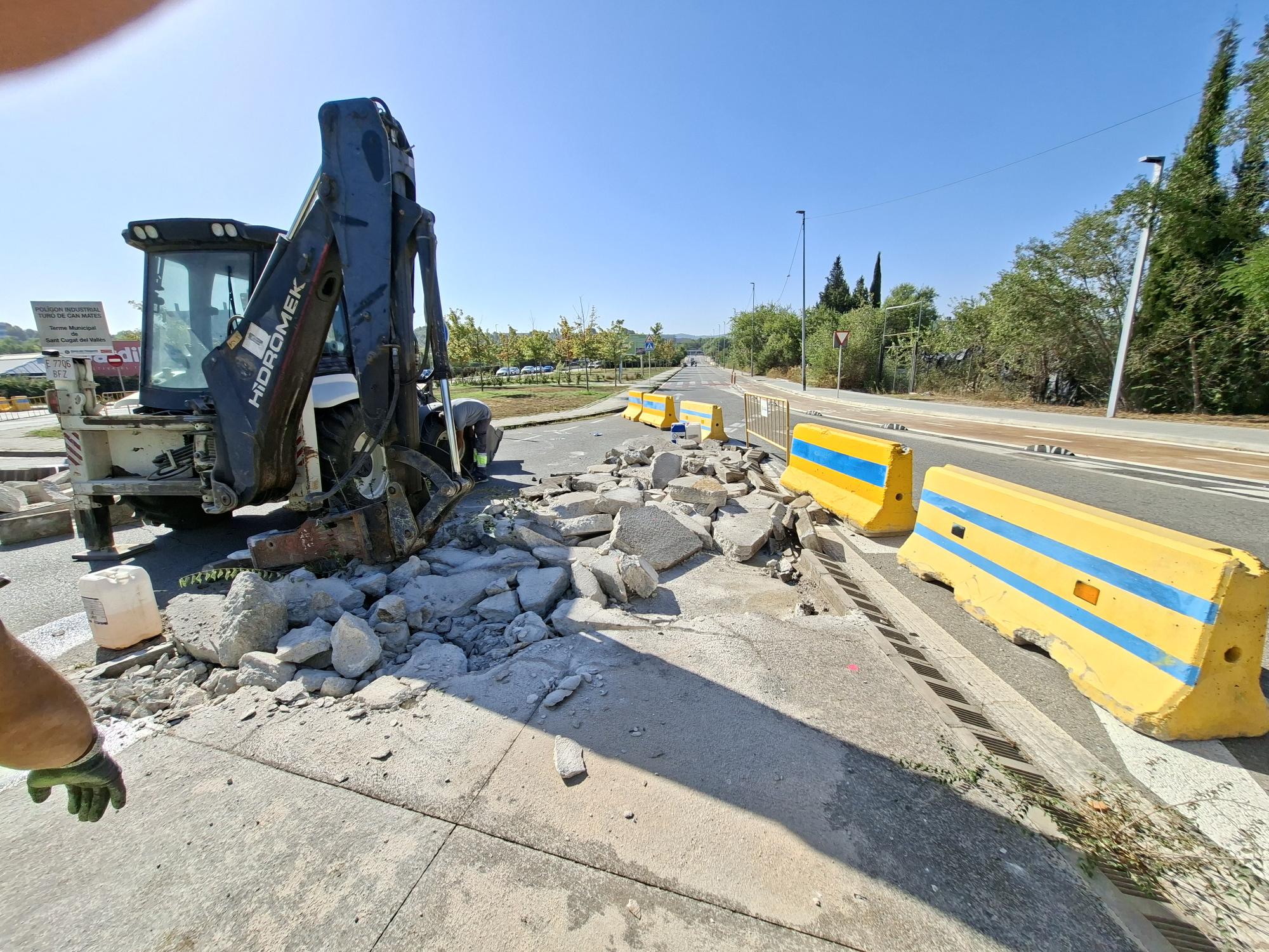 Obres a la carretera de Rubí FOTO: Ajuntament de Sant Cugat