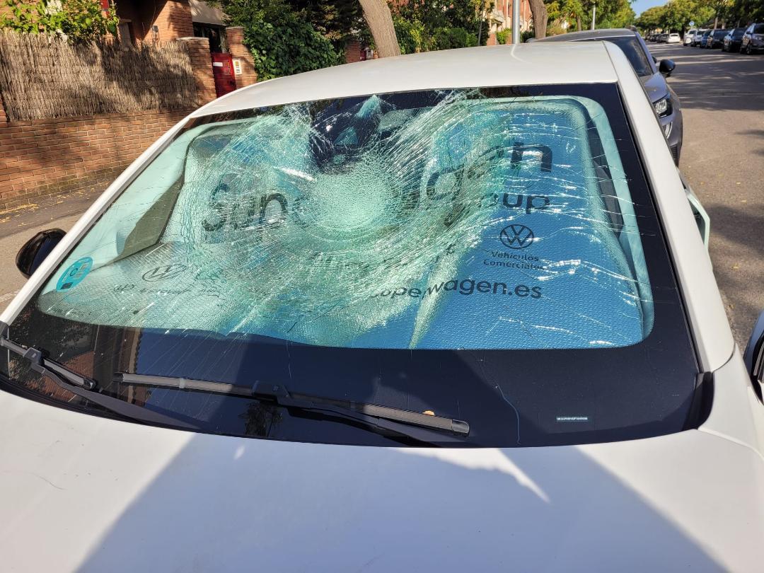 Un dels cotxes destrossats a Coll Favà FOTO: Cedida