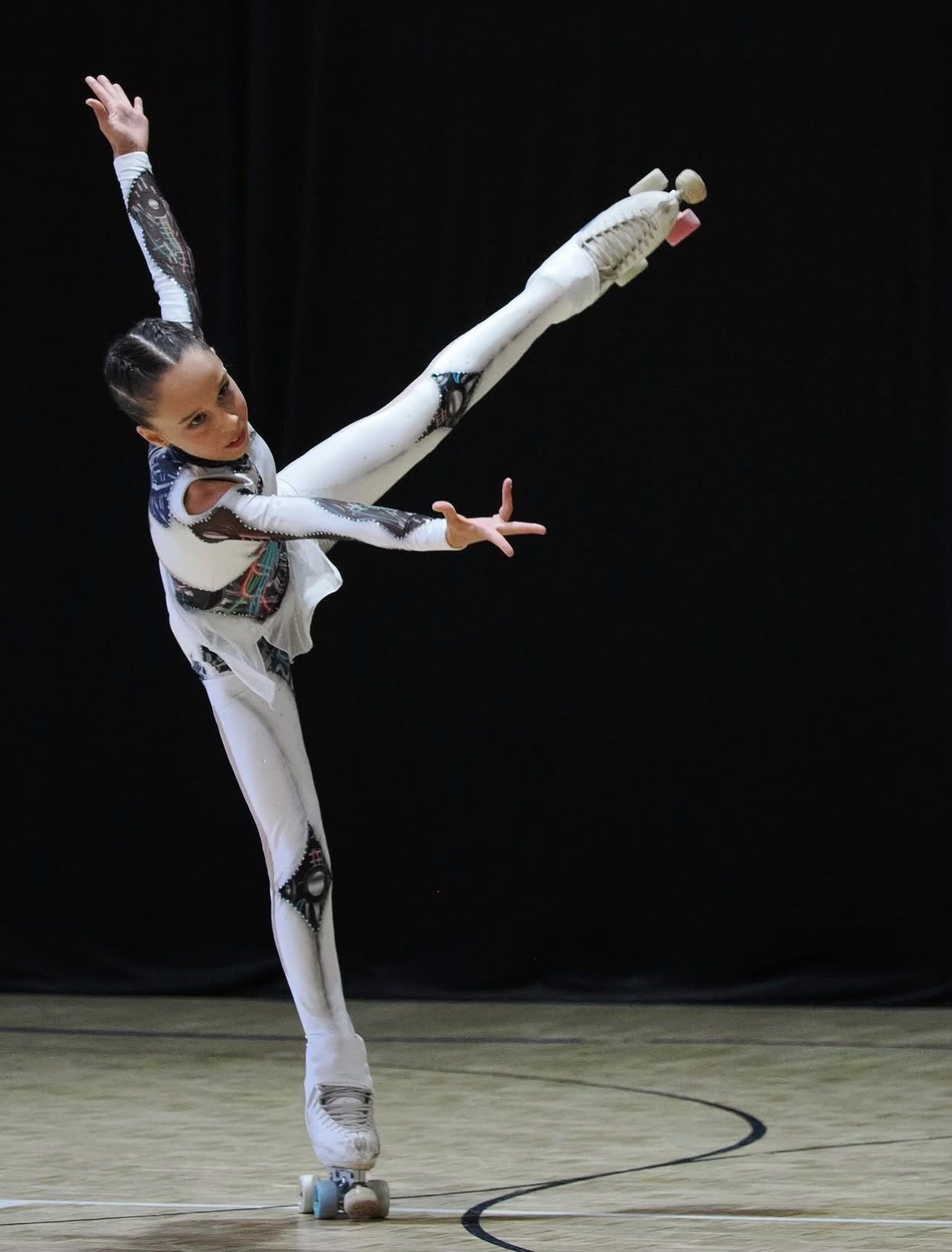 La santcugatenca Cloe Flor durant el Campionat d'Espanya de patinatge. FOTO: Cedida