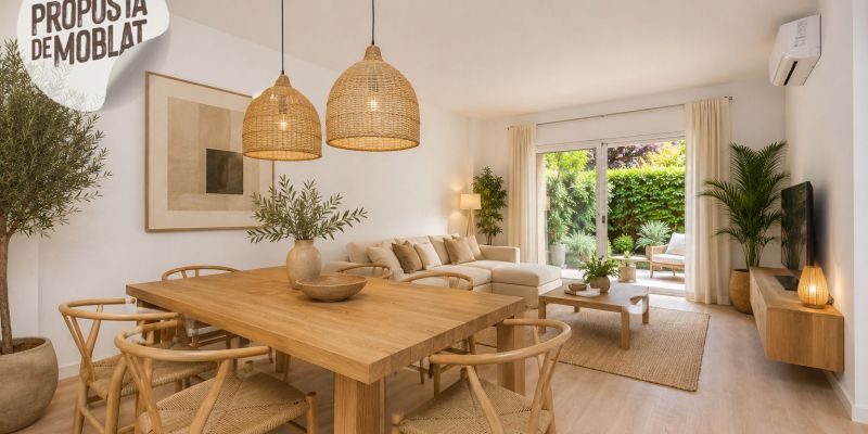 Saló-menjador de la planta baixa del Parc Central disponible a AMAT Immobiliaris. FOTO: Cedida