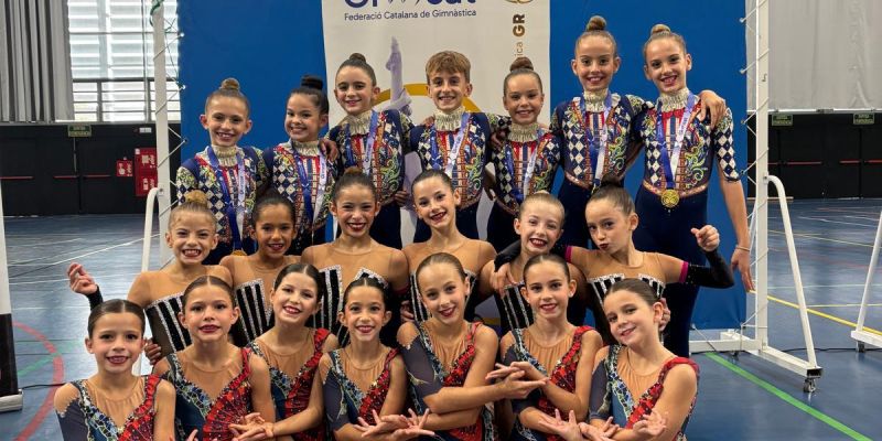 El Club Gimnàstica Rítmica i Estètica Sant Cugat classifica 5 equips per al Campionat d'Espanya de gimnàstica rítmica de conjunts base. FOTO: Cedida